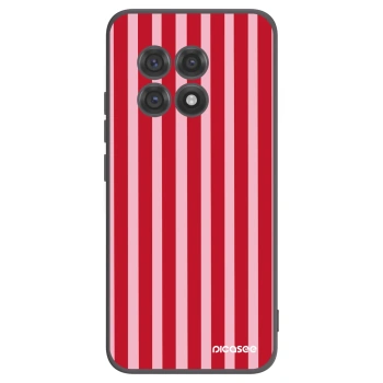 Picasee OnePlus 13R 5G Hülle - Schwarzes Silikon - Lines red