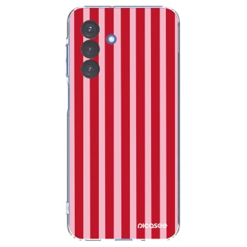 Picasee Samsung Galaxy A17 5G Hülle - Transparentes Silikon - Lines red
