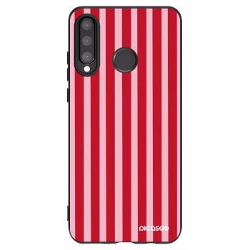 Picasee Huawei P30 Lite Hülle - Schwarzes Silikon - Lines red