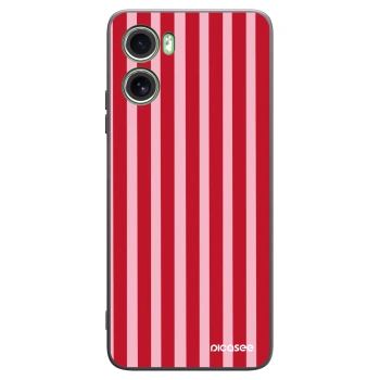 Picasee Motorola Moto G06 Hülle - Schwarzes Silikon - Lines red