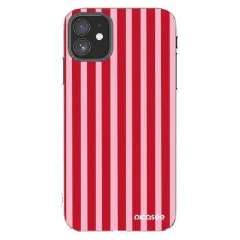 Picasee Apple iPhone 11 Hülle - Transparentes Silikon - Lines red