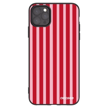 Picasee Apple iPhone 11 Pro Max Hülle - Schwarzes Silikon - Lines red