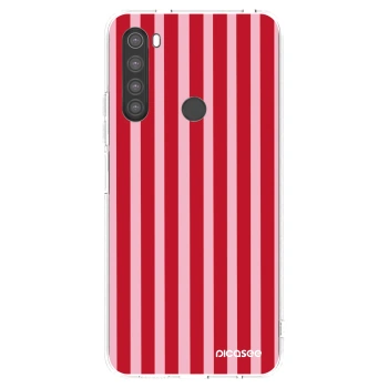 Picasee Xiaomi Redmi Note 8 Hülle - Transparentes Silikon - Lines red