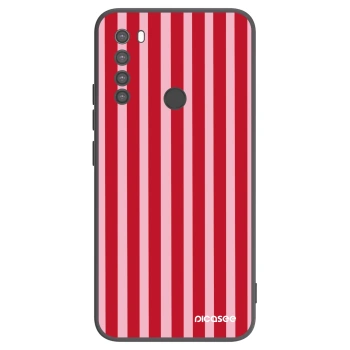 Picasee Xiaomi Redmi Note 8 Hülle - Schwarzes Silikon - Lines red