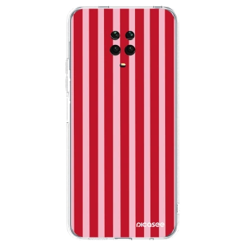 Picasee Xiaomi Redmi Note 9 Pro Hülle - Transparentes Silikon - Lines red