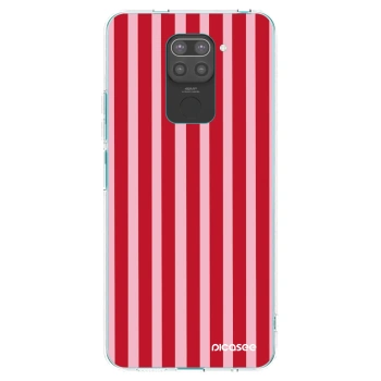 Picasee Xiaomi Redmi Note 9 Hülle - Schwarzes Silikon - Lines red