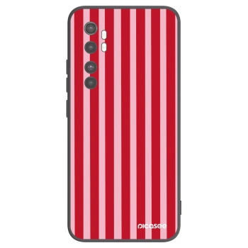 Picasee Xiaomi Mi Note 10 Lite Hülle - Schwarzes Silikon - Lines red