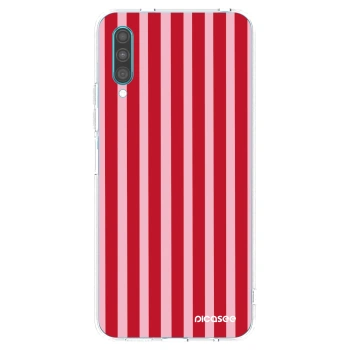 Picasee Samsung Galaxy A30s A307F Hülle - Transparentes Silikon - Lines red
