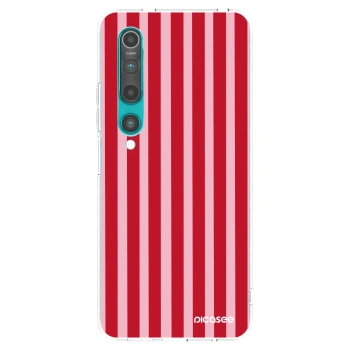 Picasee Xiaomi Mi 10 Hülle - Transparentes Silikon - Lines red