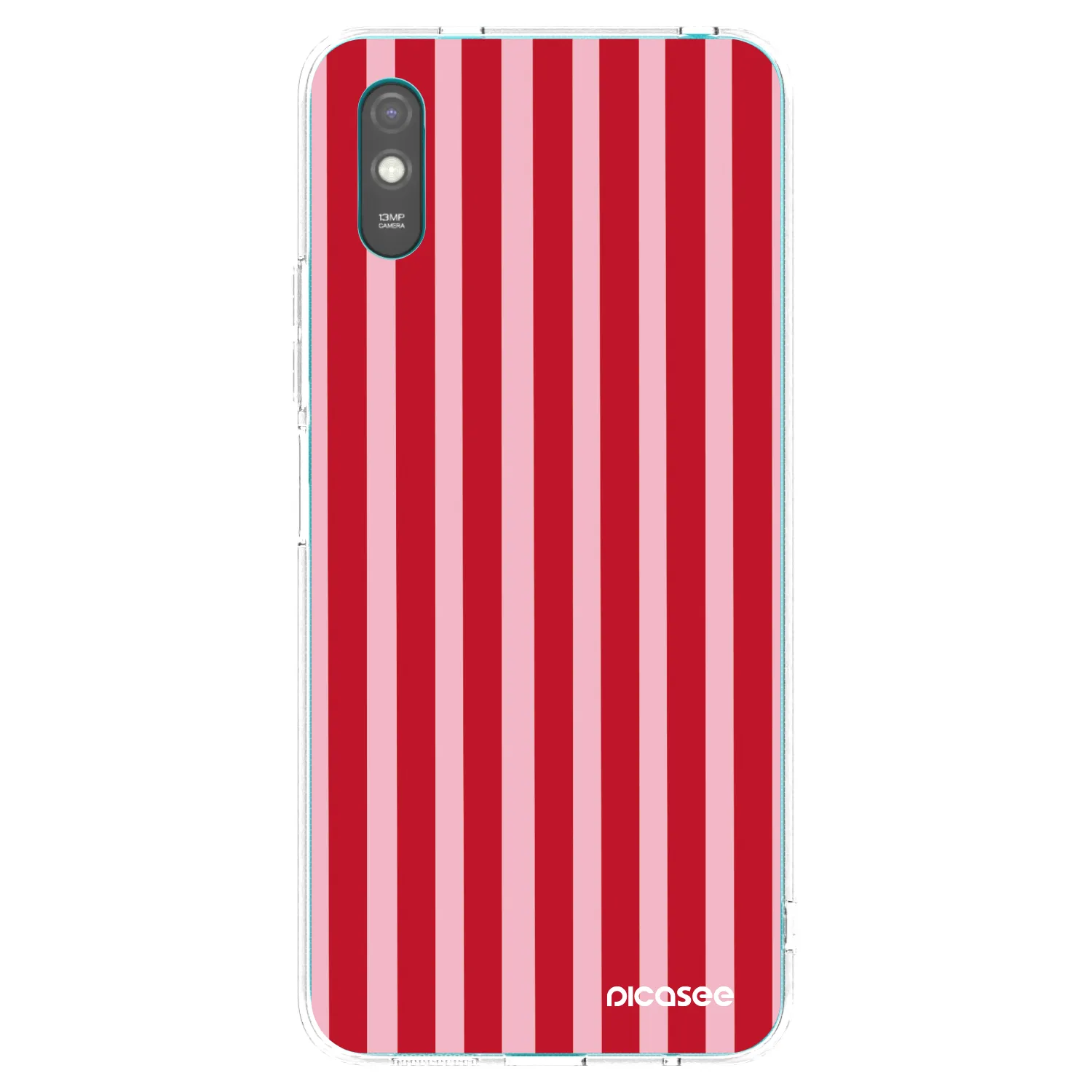 Picasee Xiaomi Redmi 9A Hülle - Transparentes Silikon - Lines red