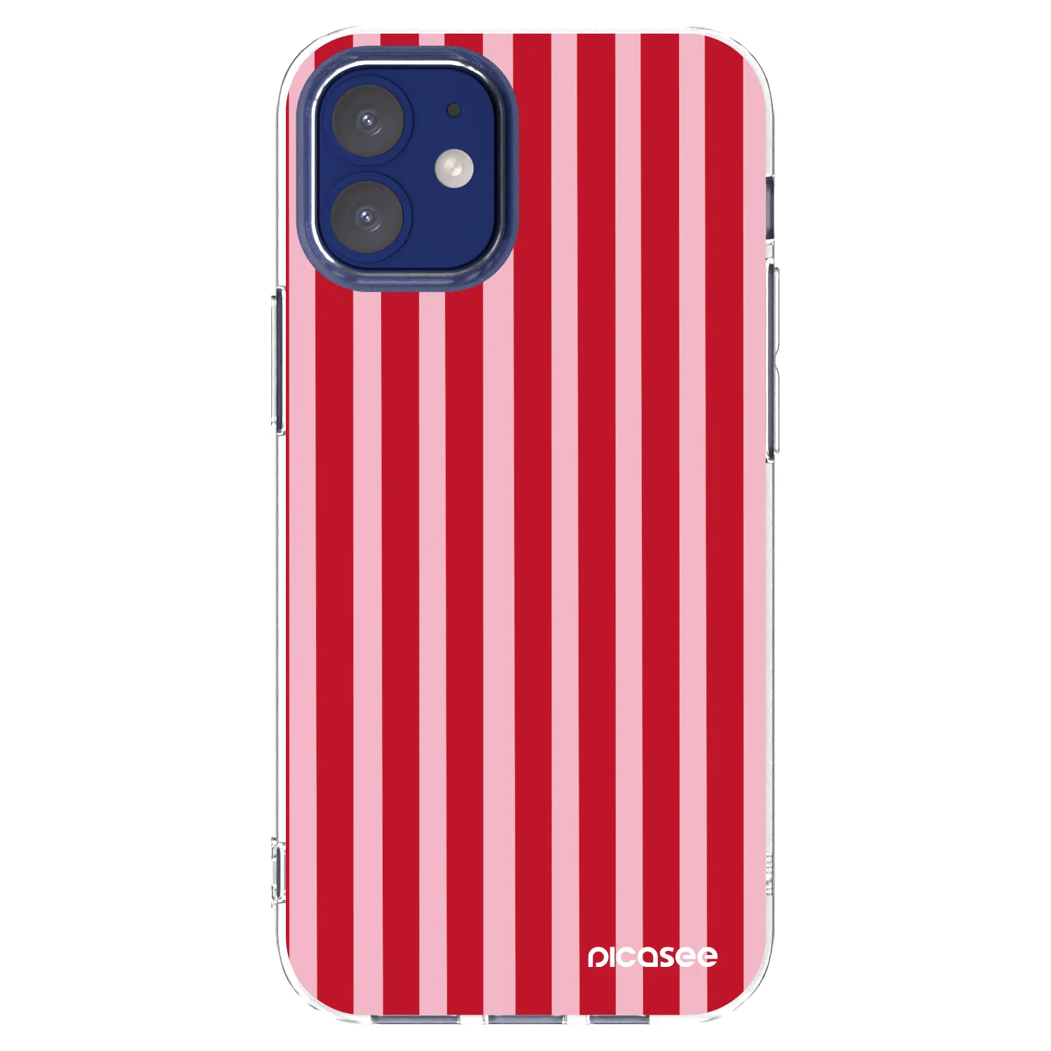 Picasee Apple iPhone 12 mini Hülle - Transparentes Silikon - Lines red