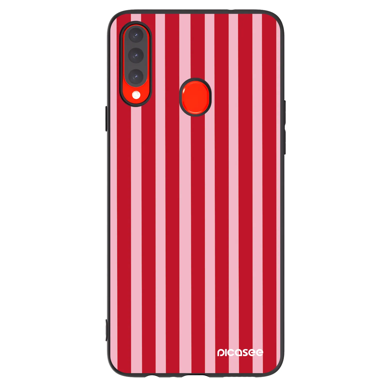 Picasee Samsung Galaxy A20s Hülle - Schwarzes Silikon - Lines red