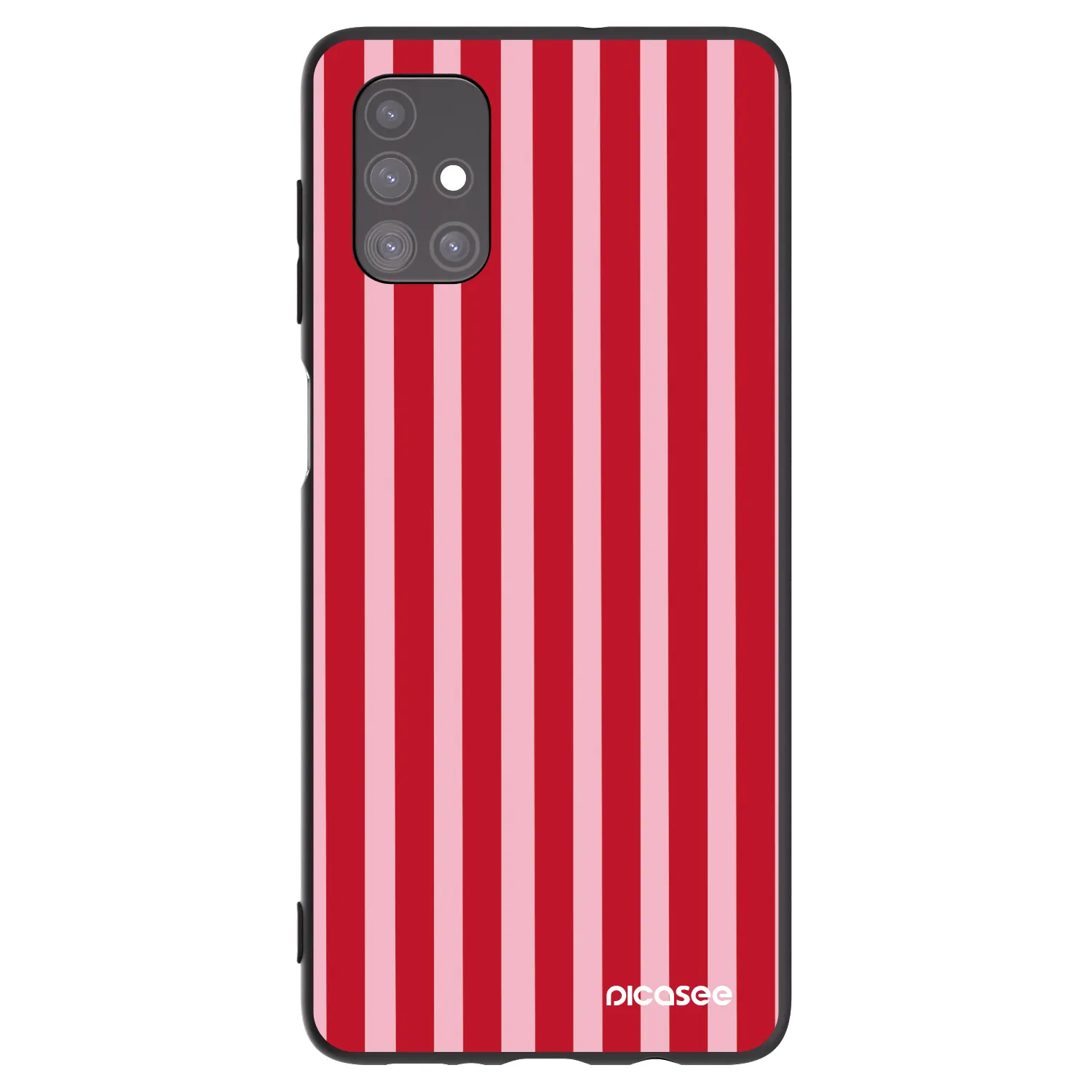 Picasee Samsung Galaxy M51 M515F Hülle - Schwarzes Silikon - Lines red