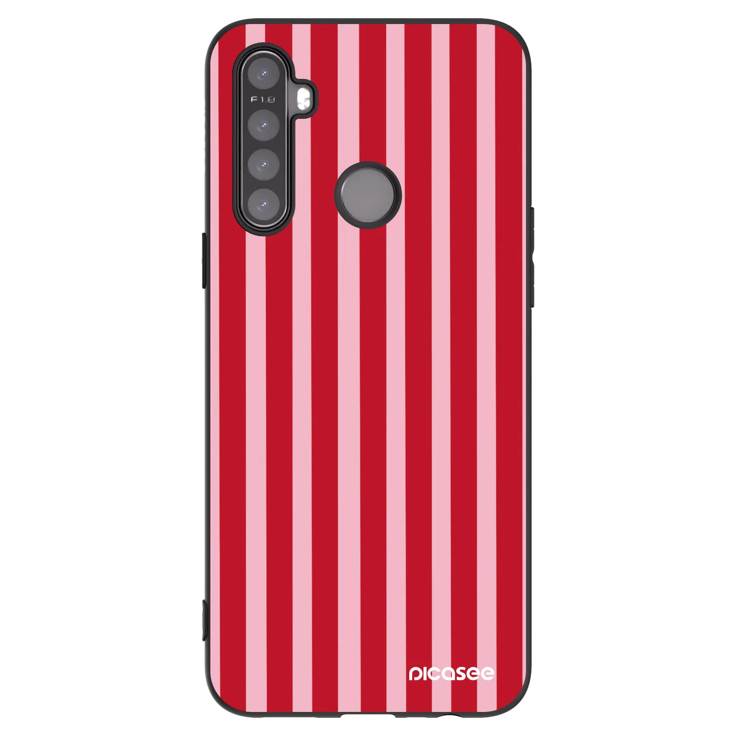 Picasee Realme 6i Hülle - Schwarzes Silikon - Lines red