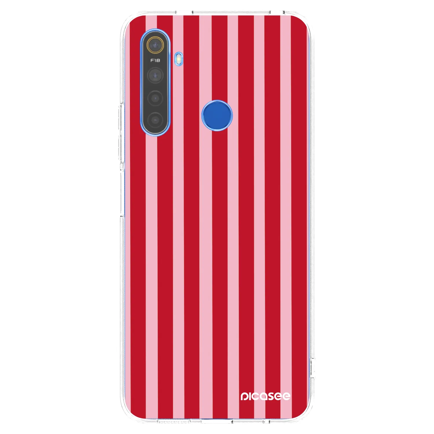 Picasee Realme 5 Hülle - Transparentes Silikon - Lines red
