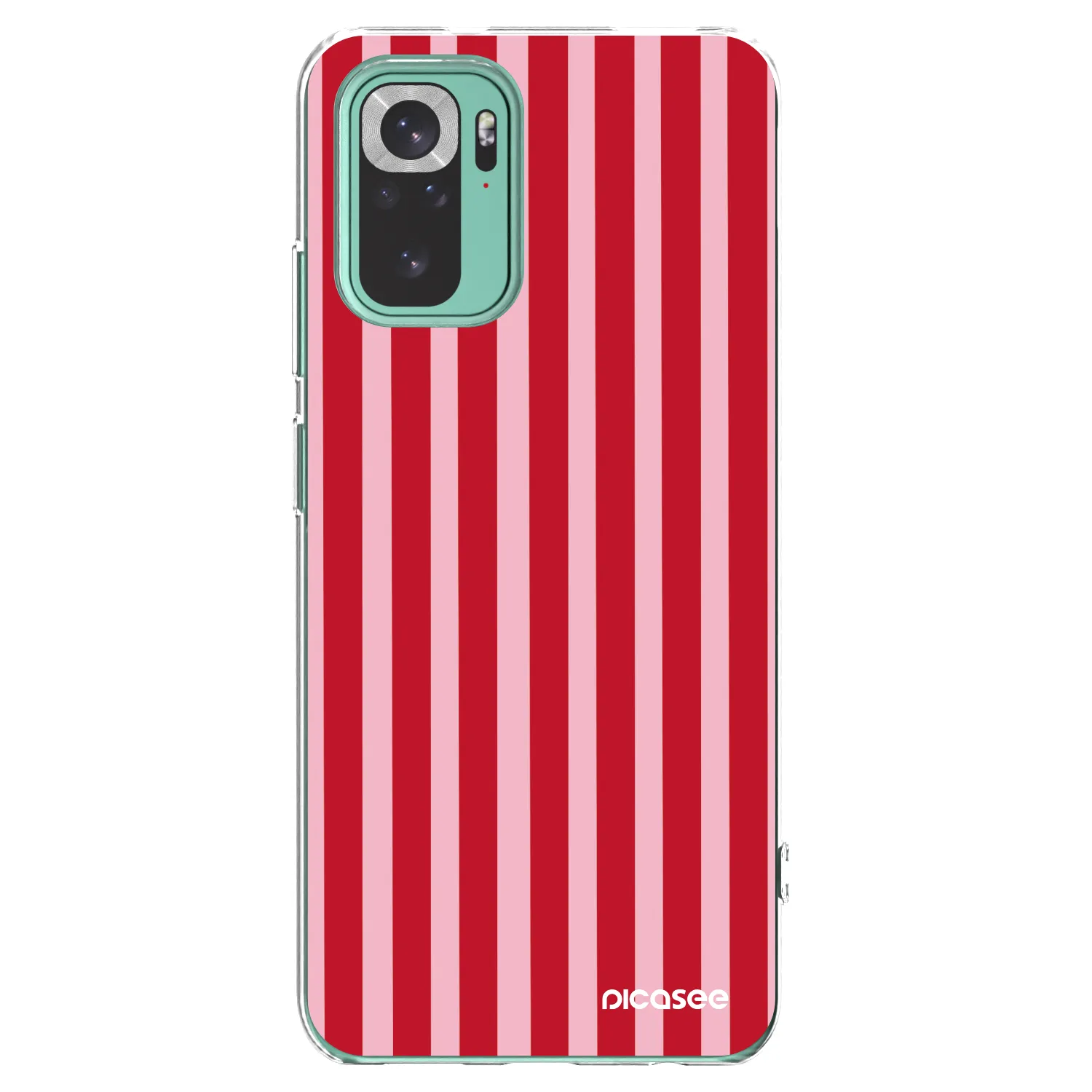 Picasee Xiaomi Redmi Note 10 Pro Hülle - Transparentes Silikon - Lines red