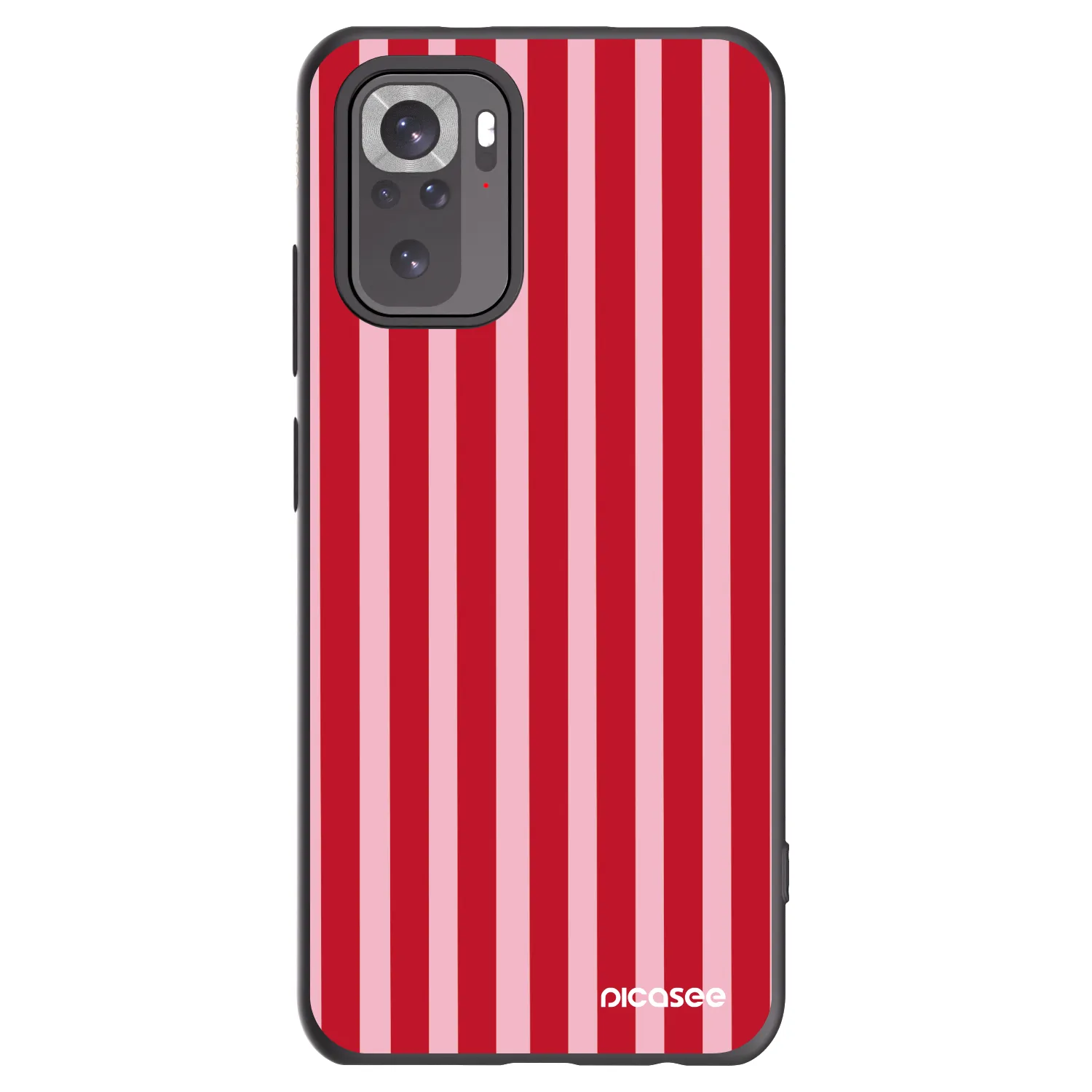 Picasee Xiaomi Redmi Note 10S Hülle - Schwarzes Silikon - Lines red
