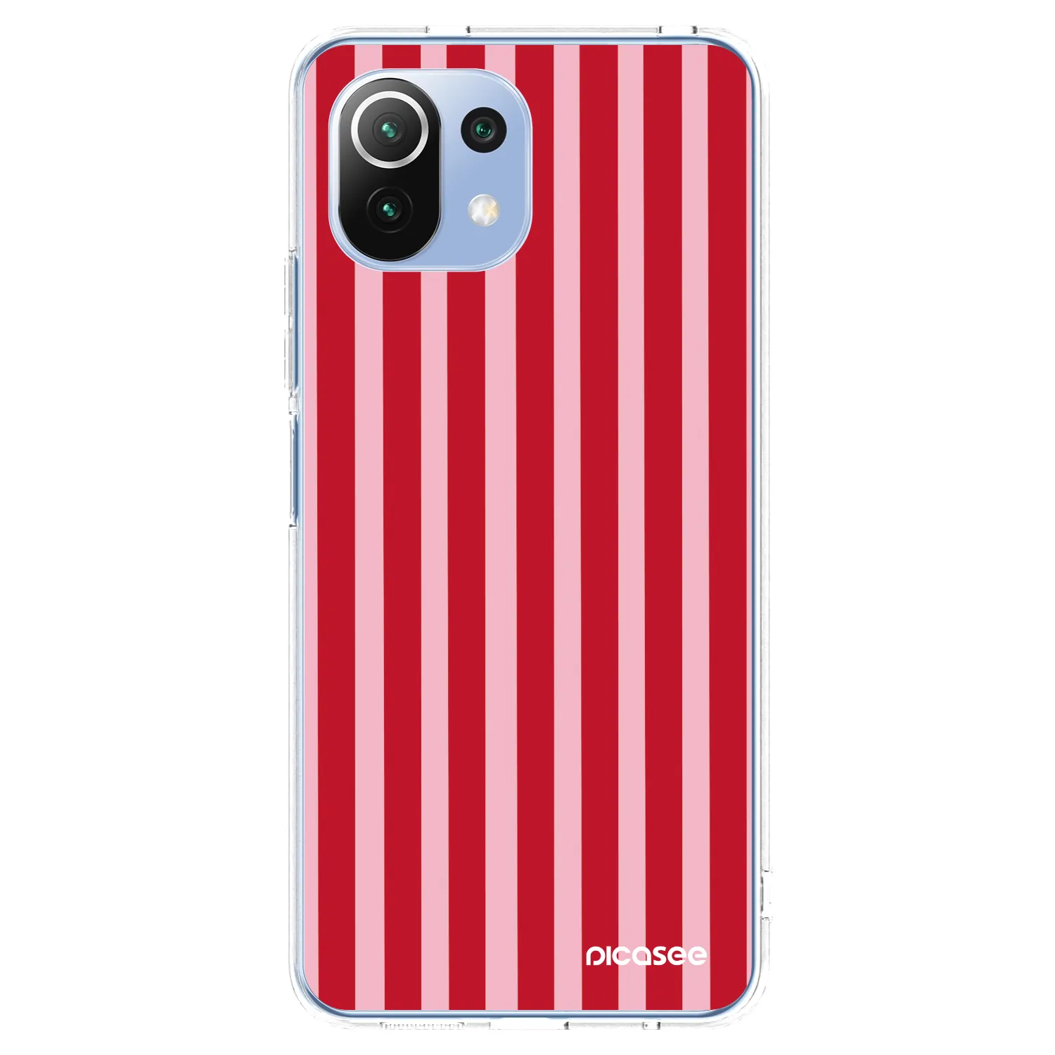 Picasee Xiaomi Mi 11 Lite Hülle - Transparentes Silikon - Lines red