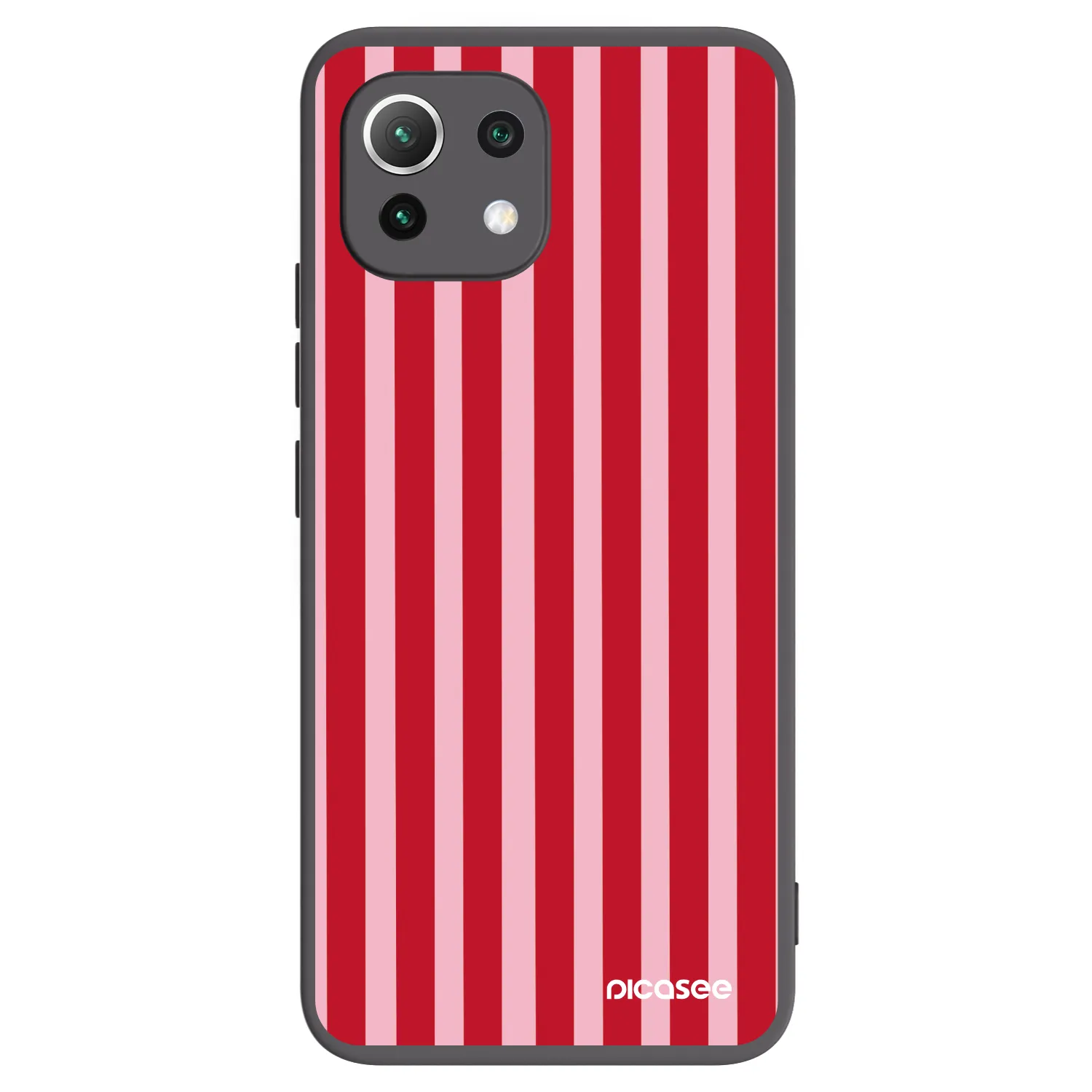 Picasee Xiaomi Mi 11 Lite Hülle - Schwarzes Silikon - Lines red