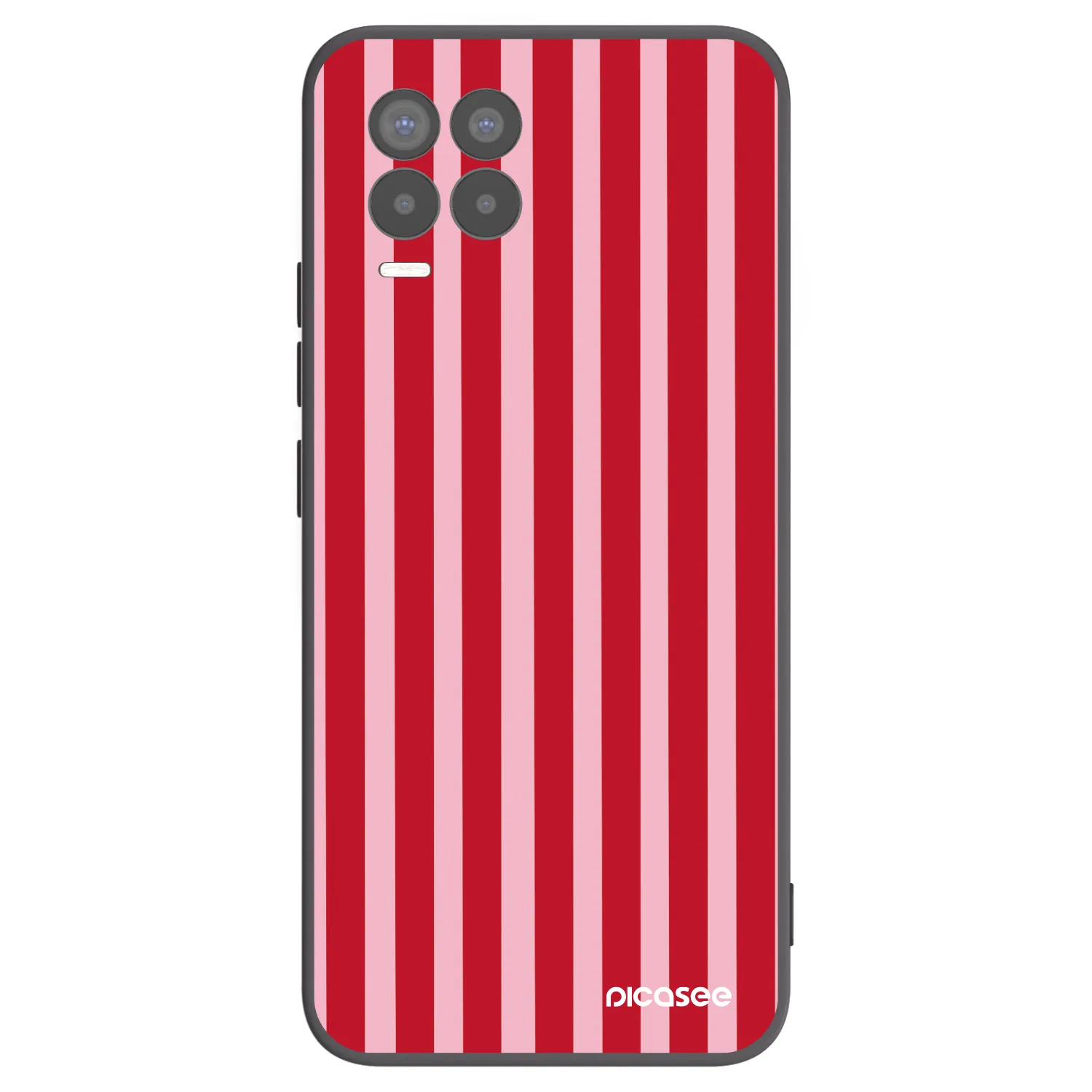 Picasee Realme 8 4G Hülle - Schwarzes Silikon - Lines red