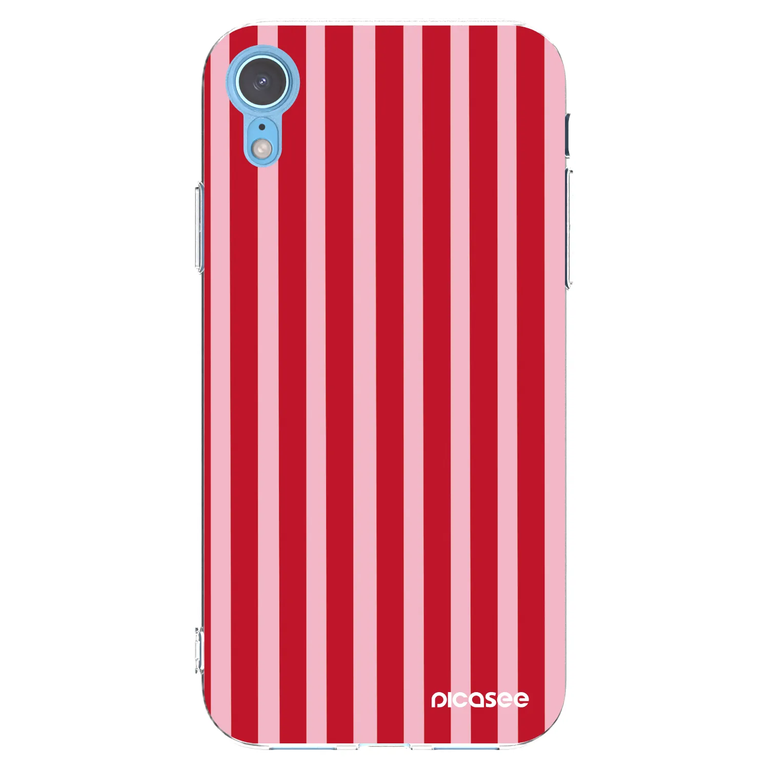 Picasee Apple iPhone XR Hülle - Transparentes Silikon - Lines red