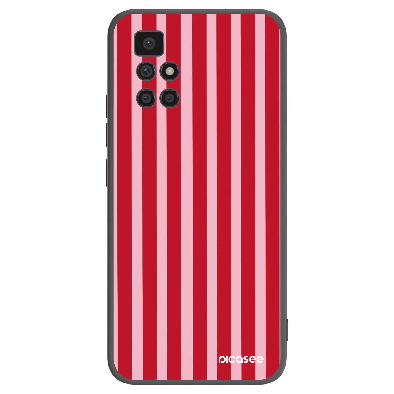 Picasee Xiaomi Redmi 10 Hülle - Schwarzes Silikon - Lines red