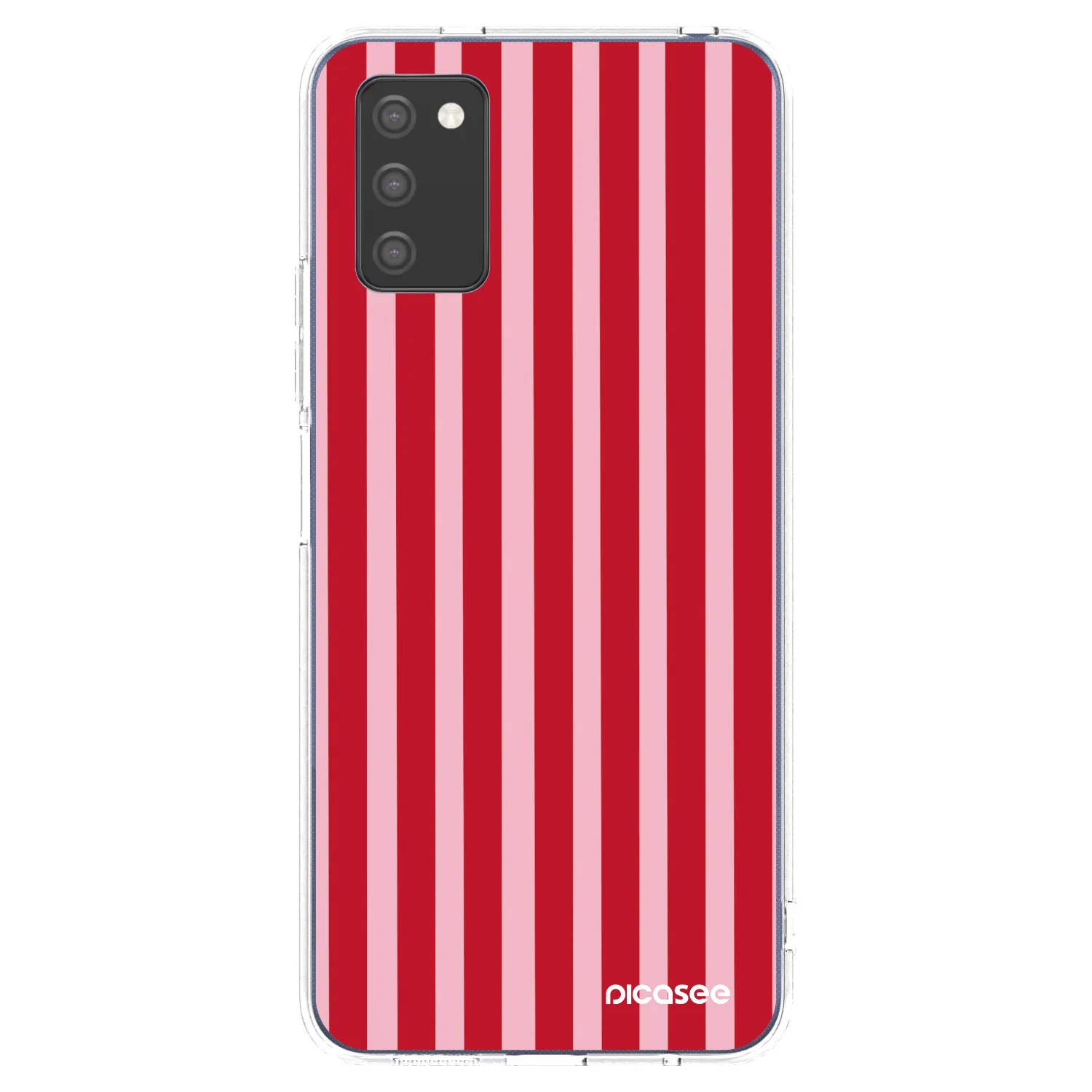 Picasee Samsung Galaxy A03s A037G Hülle - Transparentes Silikon - Lines red