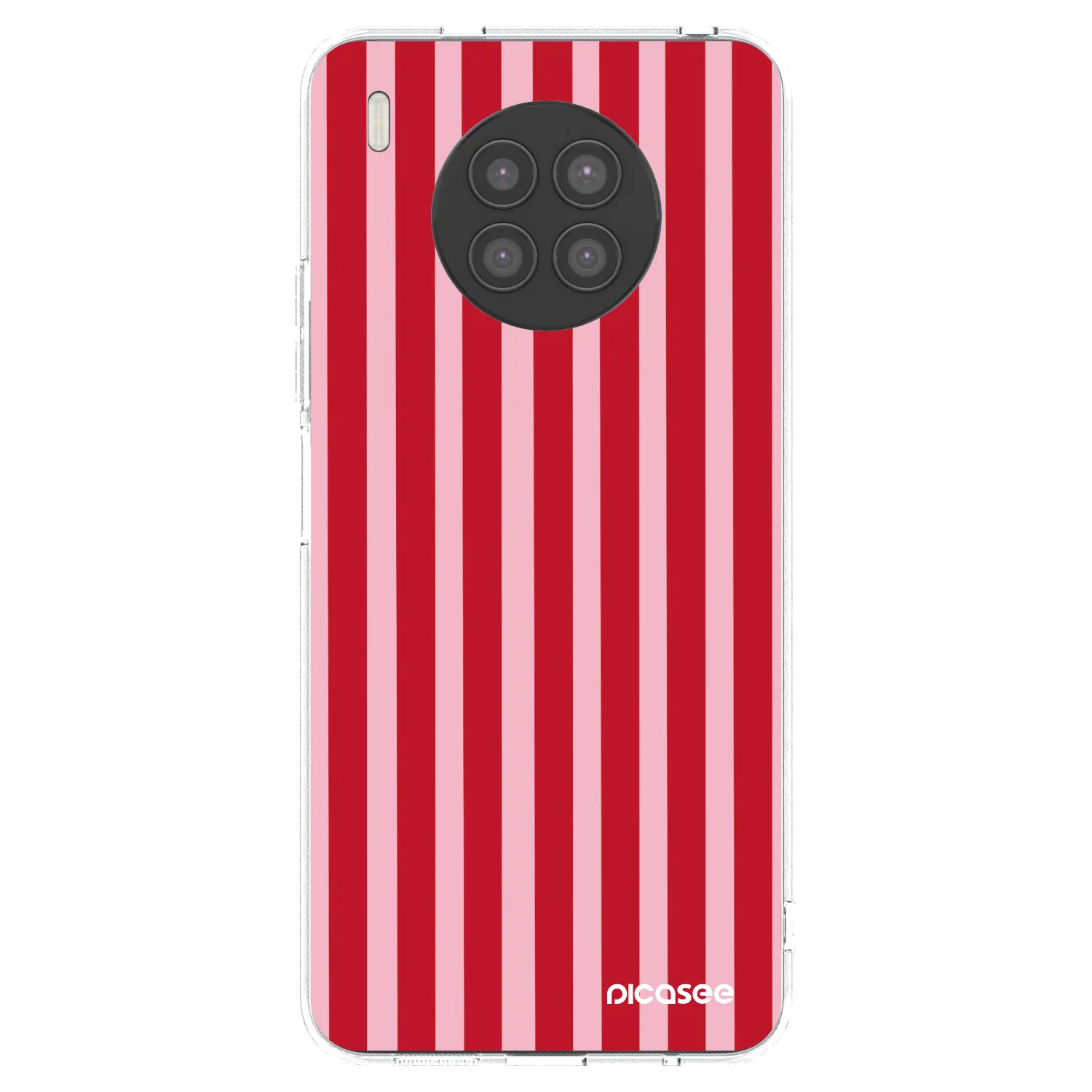Picasee Huawei Nova 8i Hülle - Transparentes Silikon - Lines red