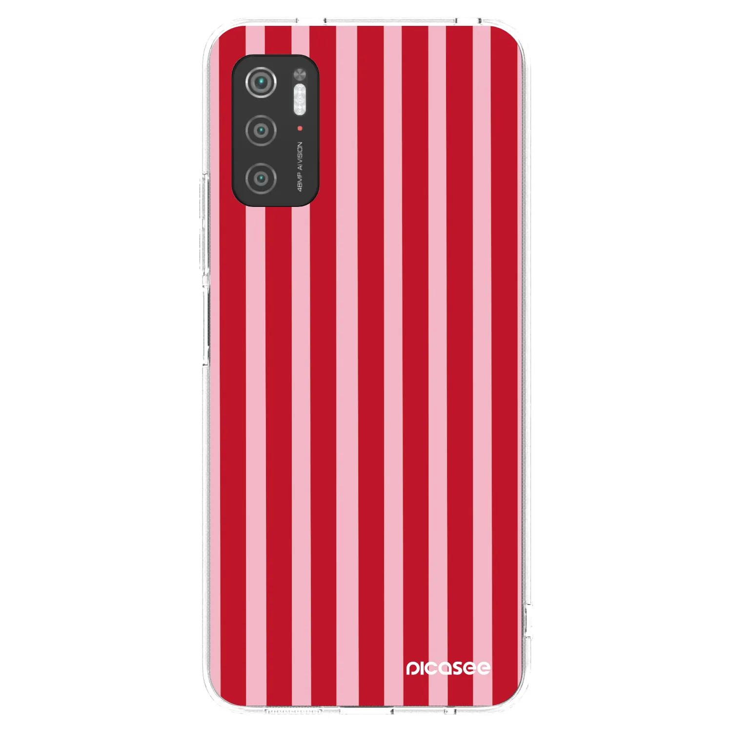 Picasee Xiaomi Poco M3 Pro 5G Hülle - Transparentes Silikon - Lines red