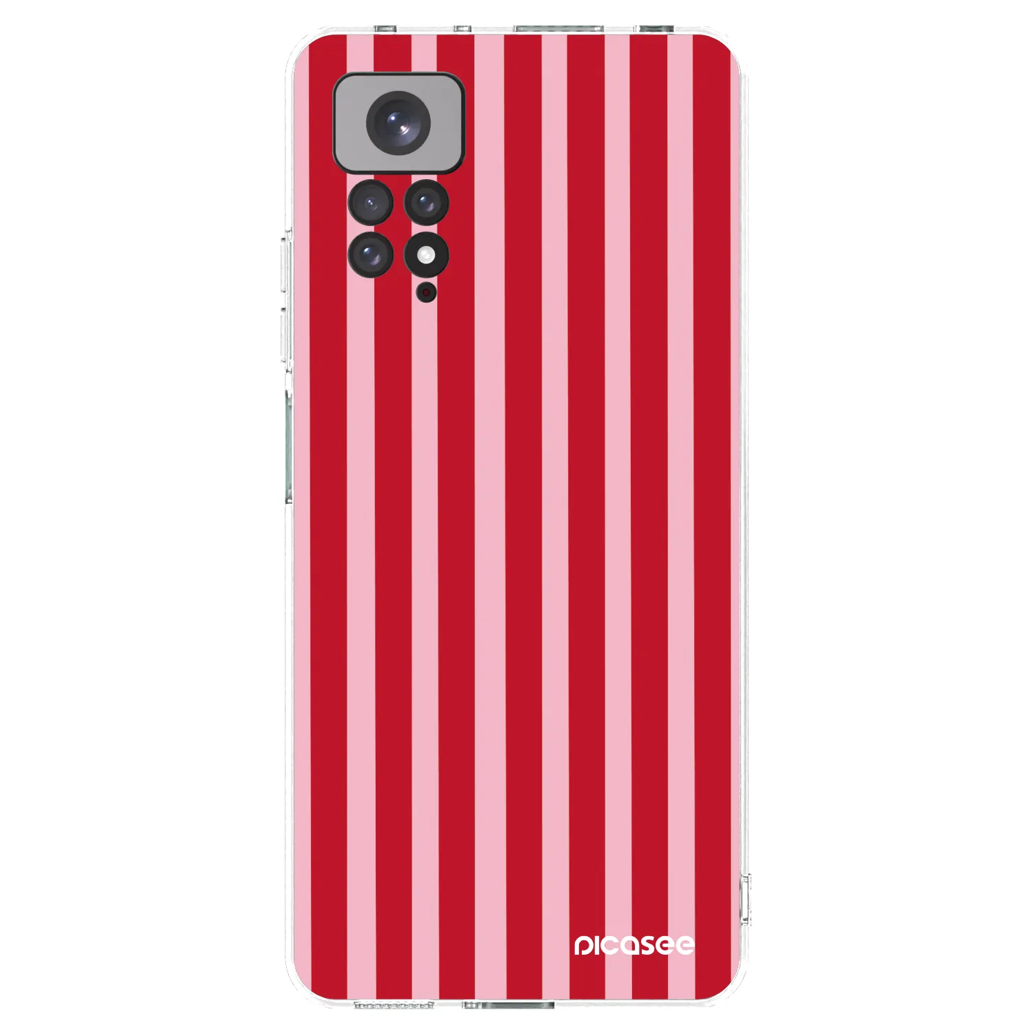 Picasee Xiaomi Redmi Note 11 Hülle - Transparentes Silikon - Lines red