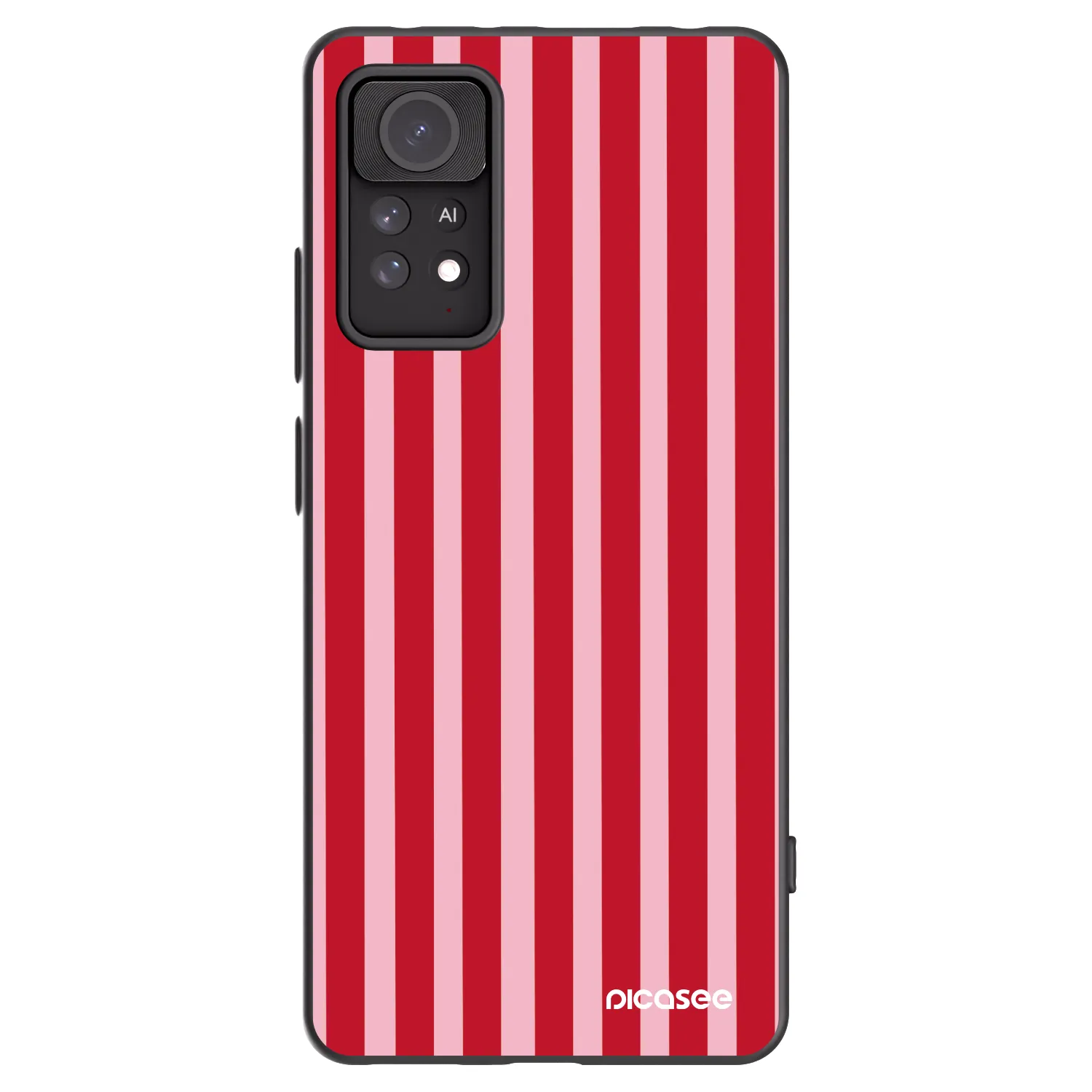 Picasee Xiaomi Redmi Note 11 Pro Hülle - Schwarzes Silikon - Lines red