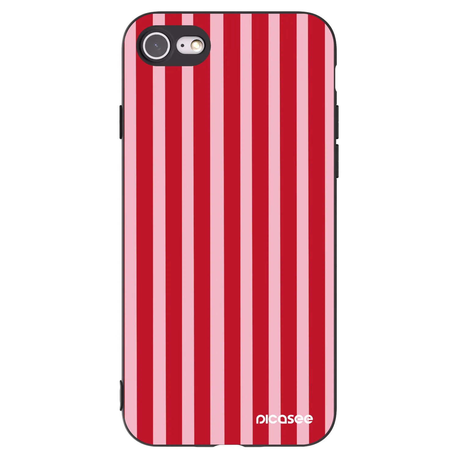 Picasee Apple iPhone SE 2022 Hülle - Schwarzes Silikon - Lines red