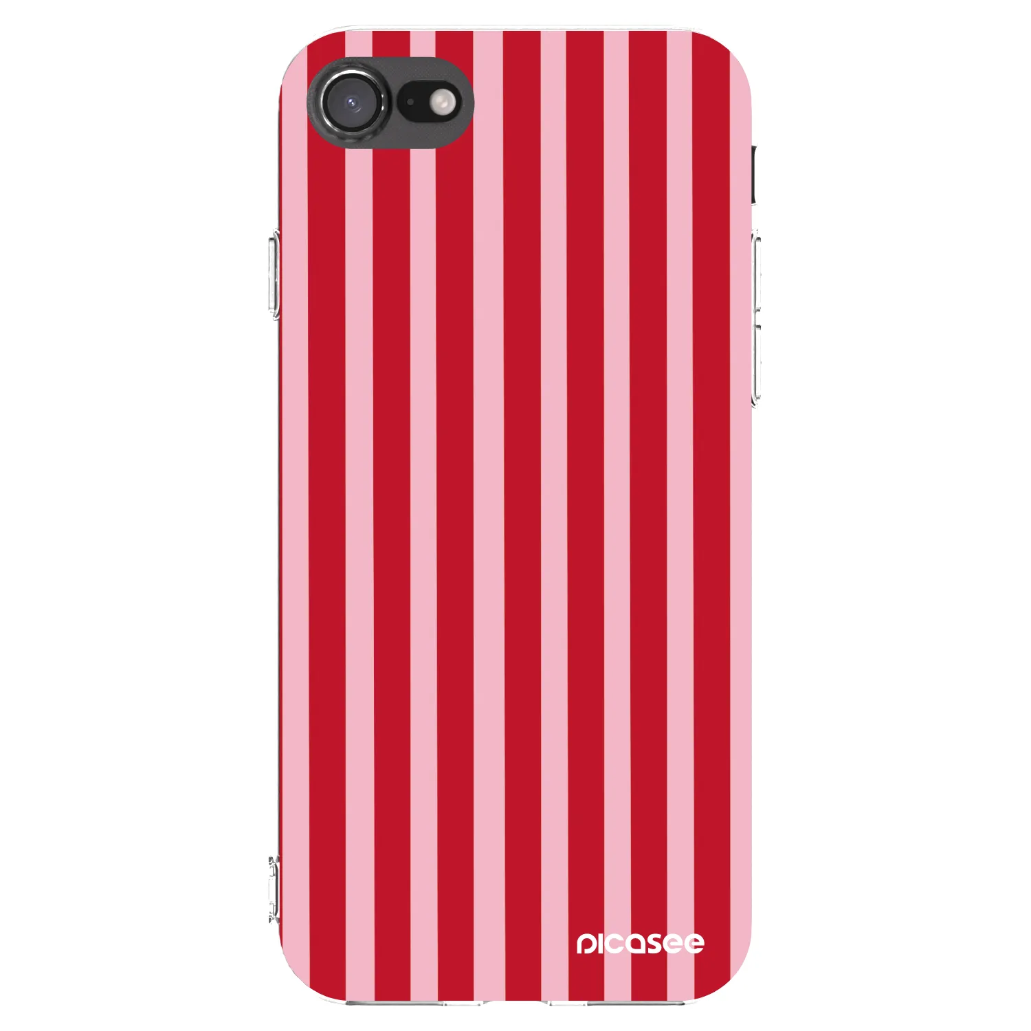 Picasee Apple iPhone SE 2022 Hülle - Transparentes Silikon - Lines red