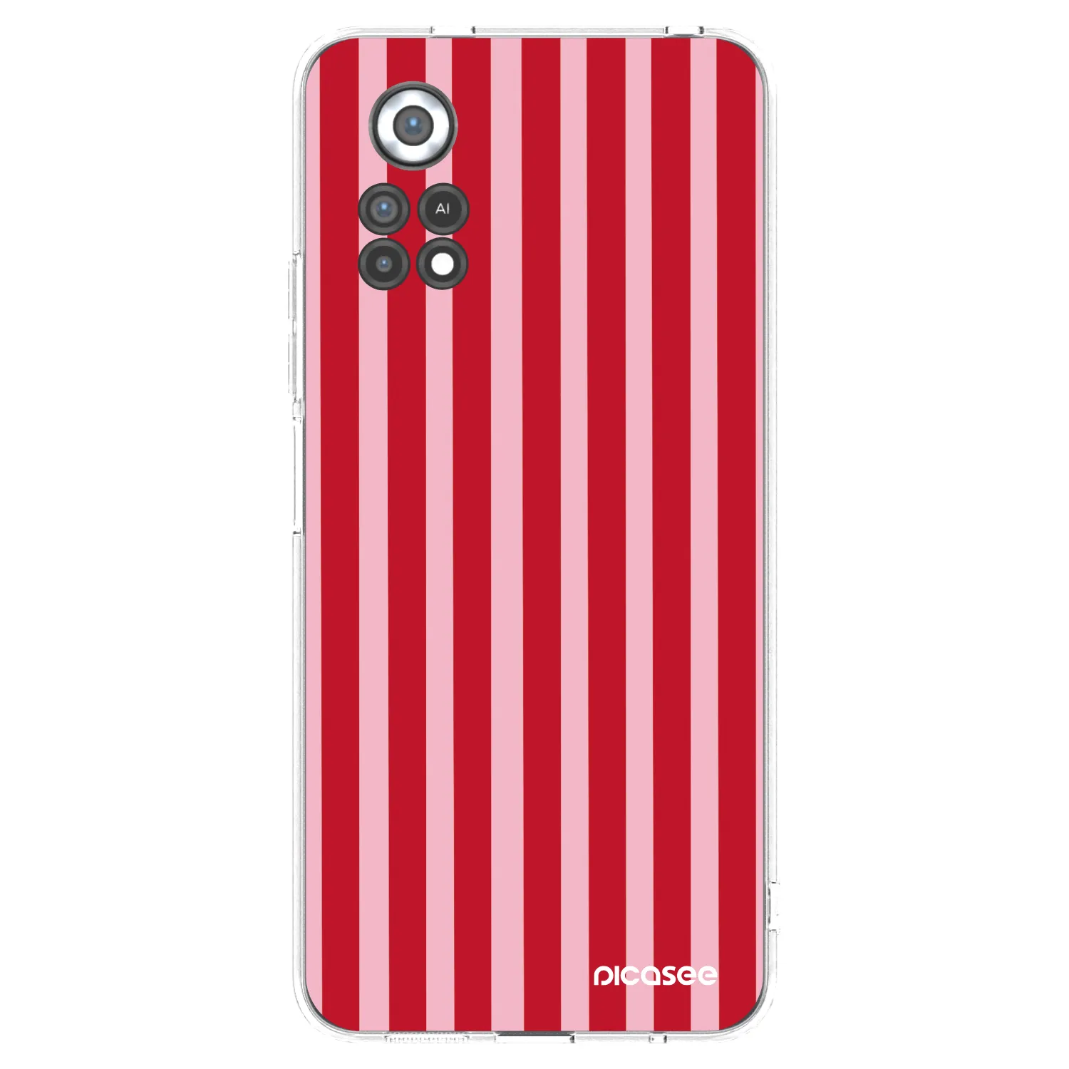 Picasee Xiaomi Poco X4 Pro 5G Hülle - Transparentes Silikon - Lines red