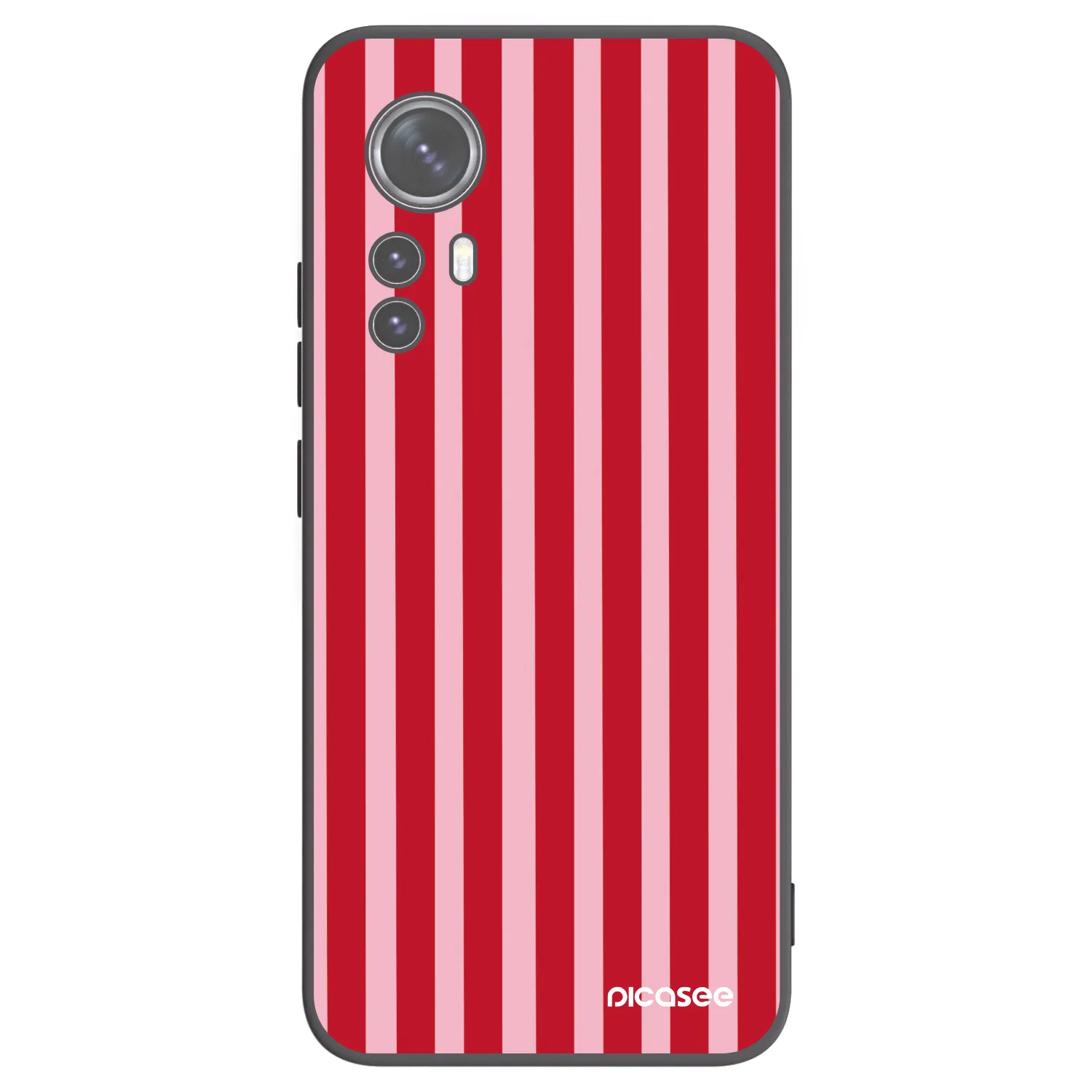 Picasee Xiaomi 12 Hülle - Schwarzes Silikon - Lines red