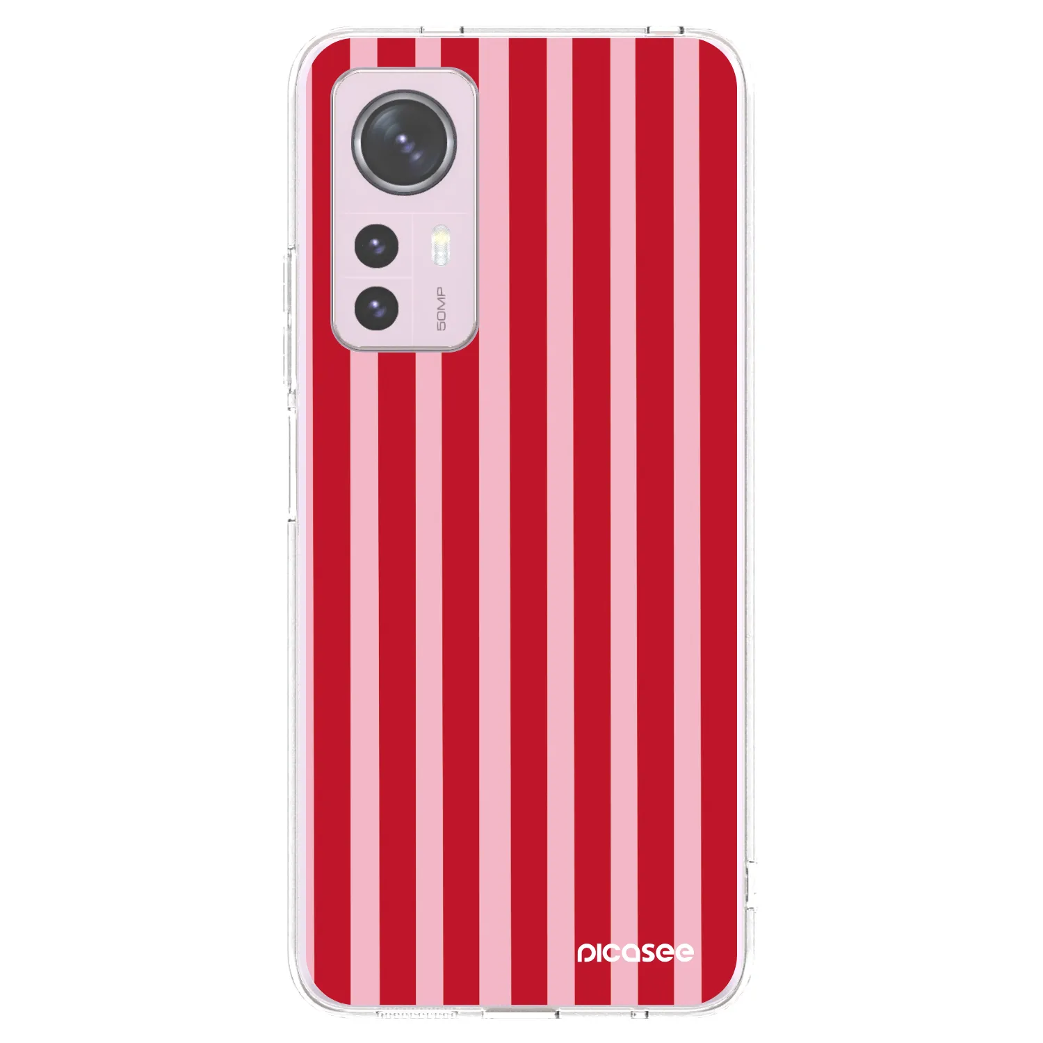 Picasee Xiaomi 12 Hülle - Transparentes Silikon - Lines red