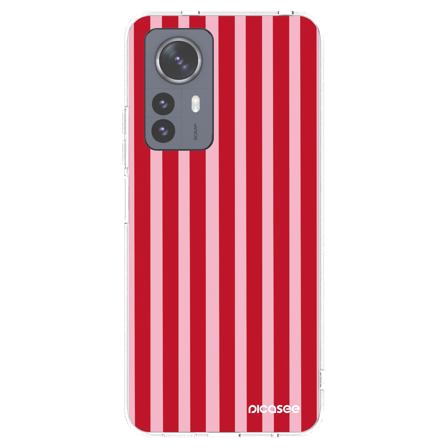 Picasee Xiaomi 12 Pro Hülle - Transparentes Silikon - Lines red