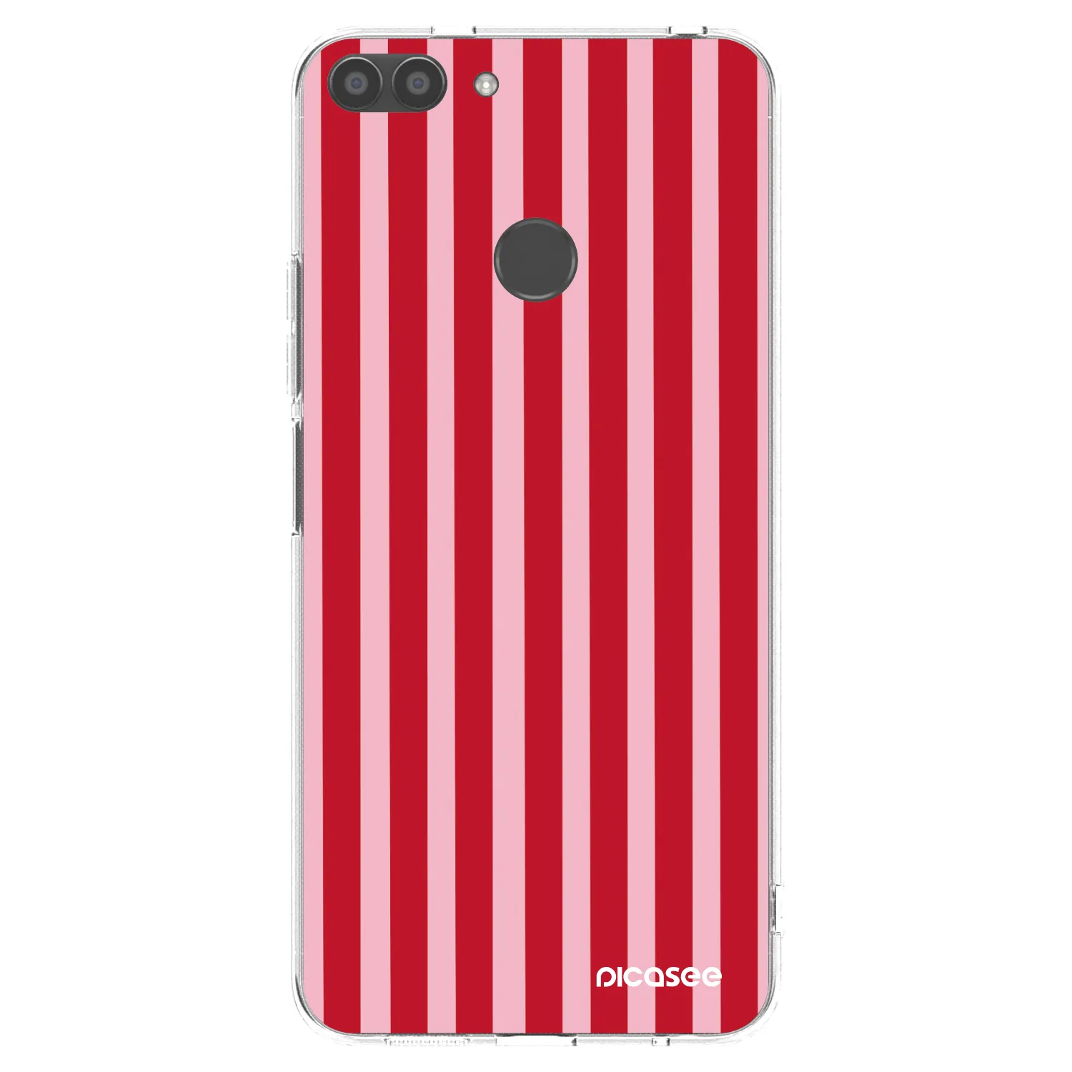 Picasee Huawei P Smart Hülle - Transparentes Silikon - Lines red