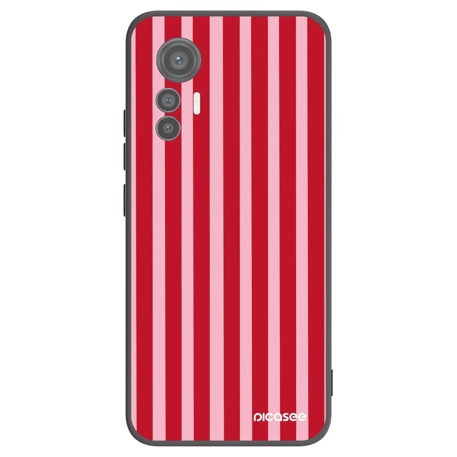 Picasee Xiaomi 12 Lite Hülle - Schwarzes Silikon - Lines red
