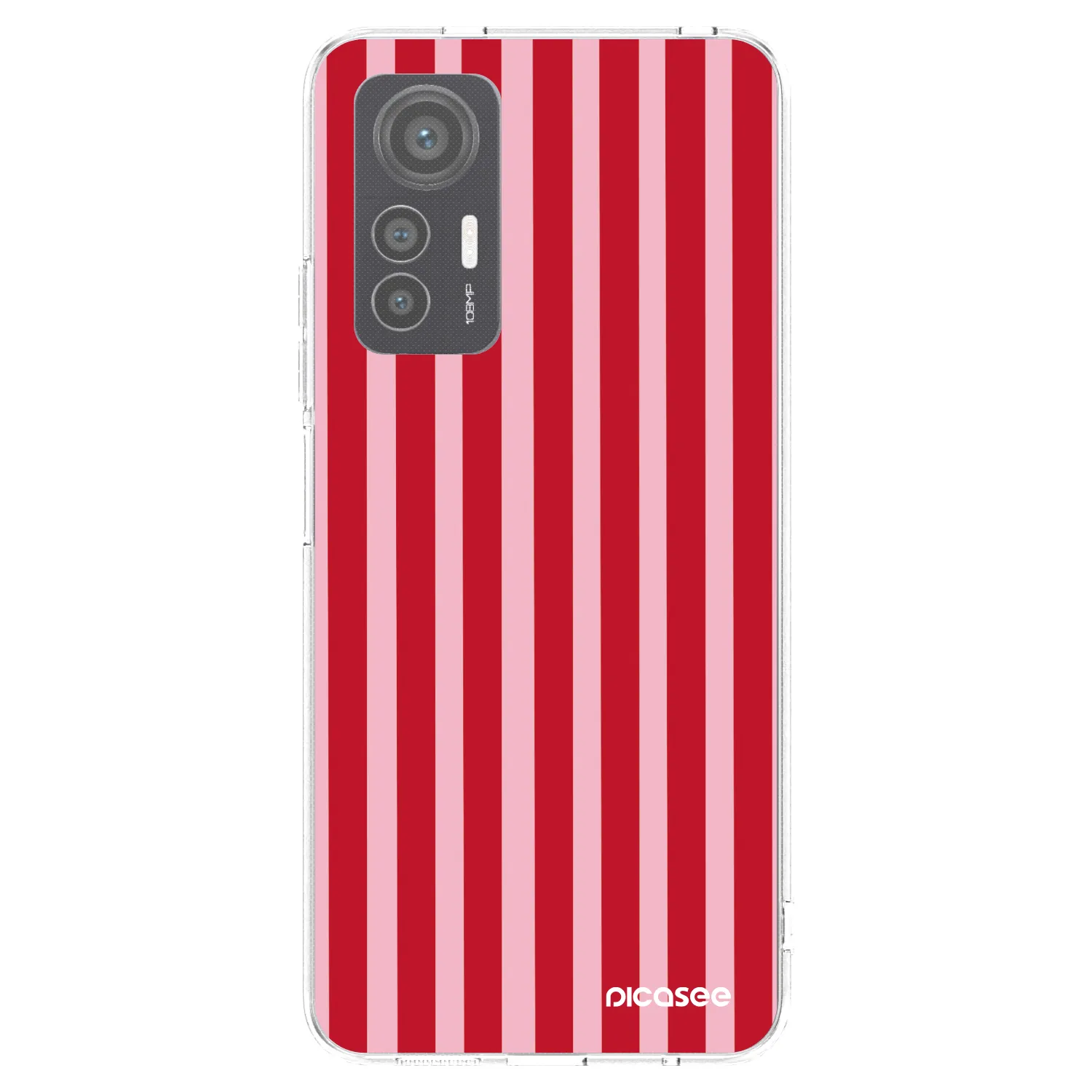 Picasee Xiaomi 12 Lite Hülle - Transparentes Silikon - Lines red