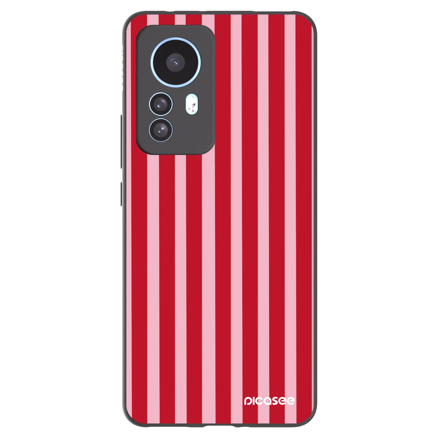 Picasee Xiaomi 12T Hülle - Schwarzes Silikon - Lines red