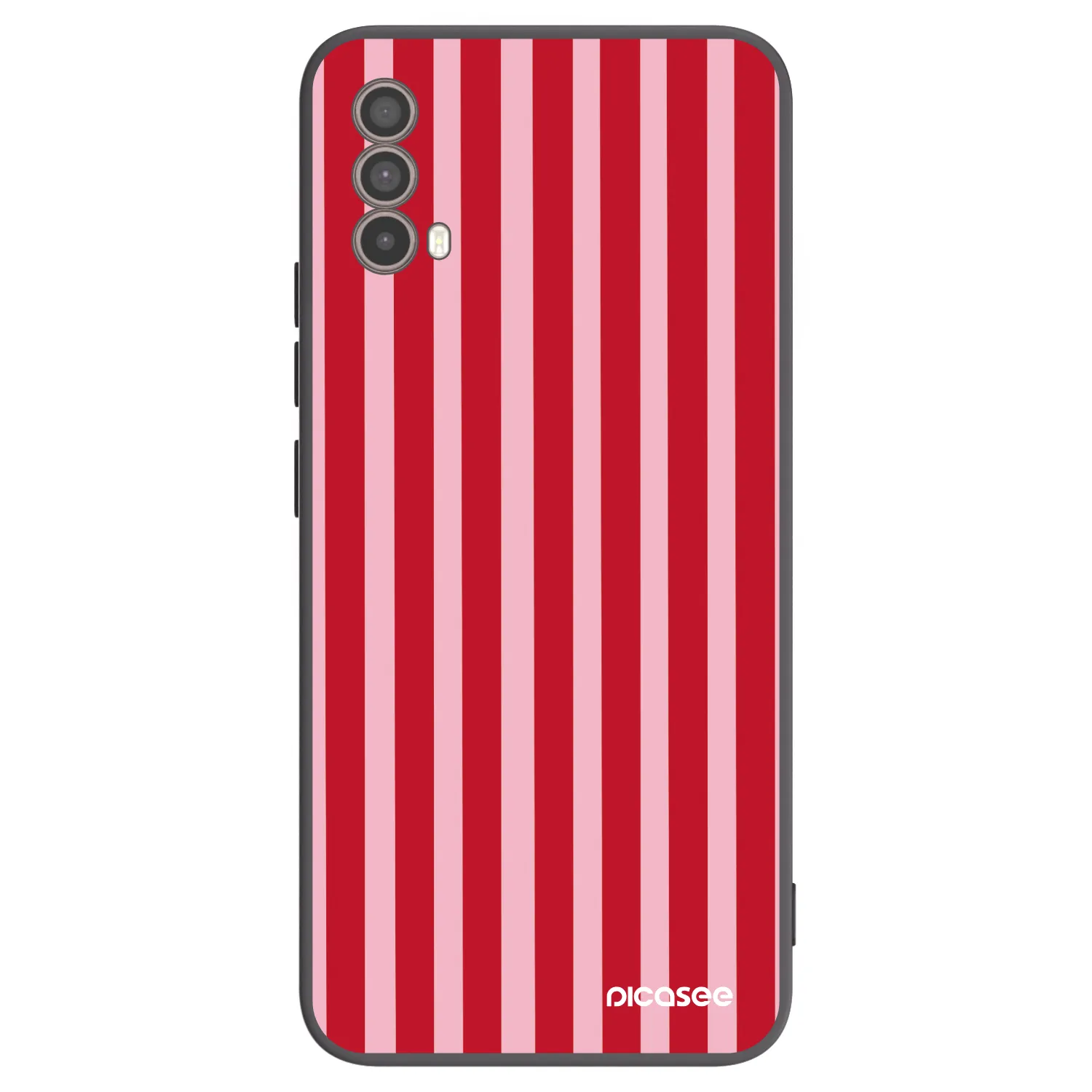 Picasee Motorola Moto E40 Hülle - Schwarzes Silikon - Lines red