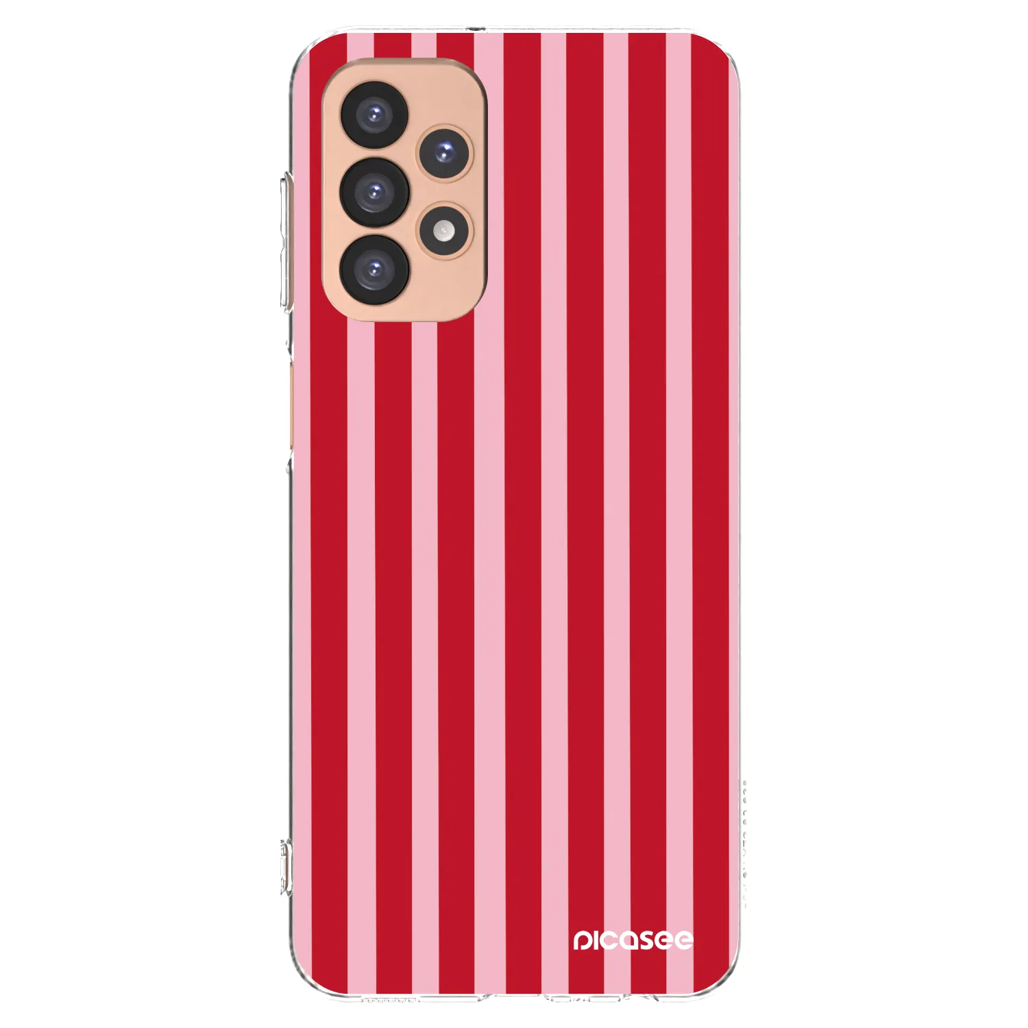 Picasee Samsung Galaxy A23 A236B 5G Hülle - Transparentes Silikon - Lines red