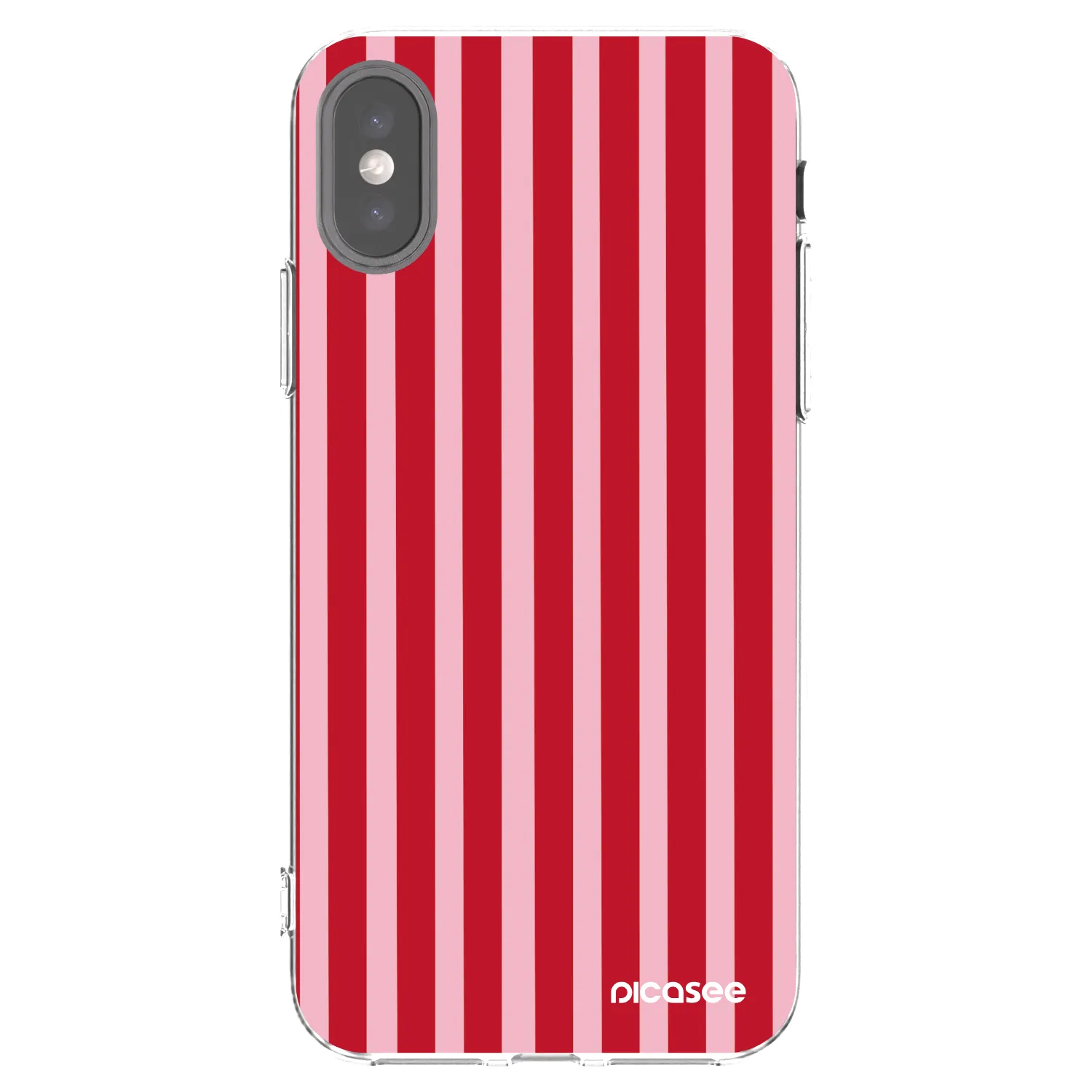 Picasee Apple iPhone X/XS Hülle - Transparentes Silikon - Lines red
