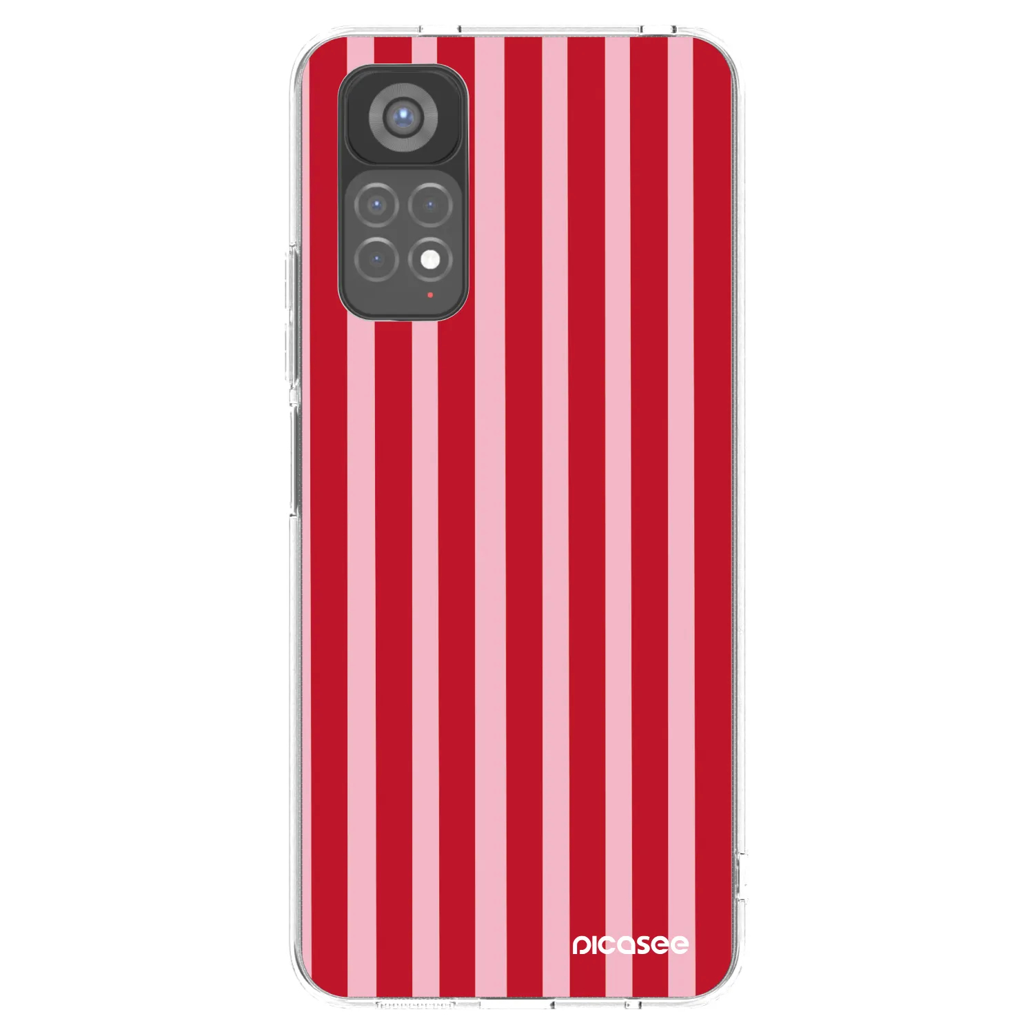 Picasee Xiaomi Redmi Note 11S 5G Hülle - Transparentes Silikon - Lines red