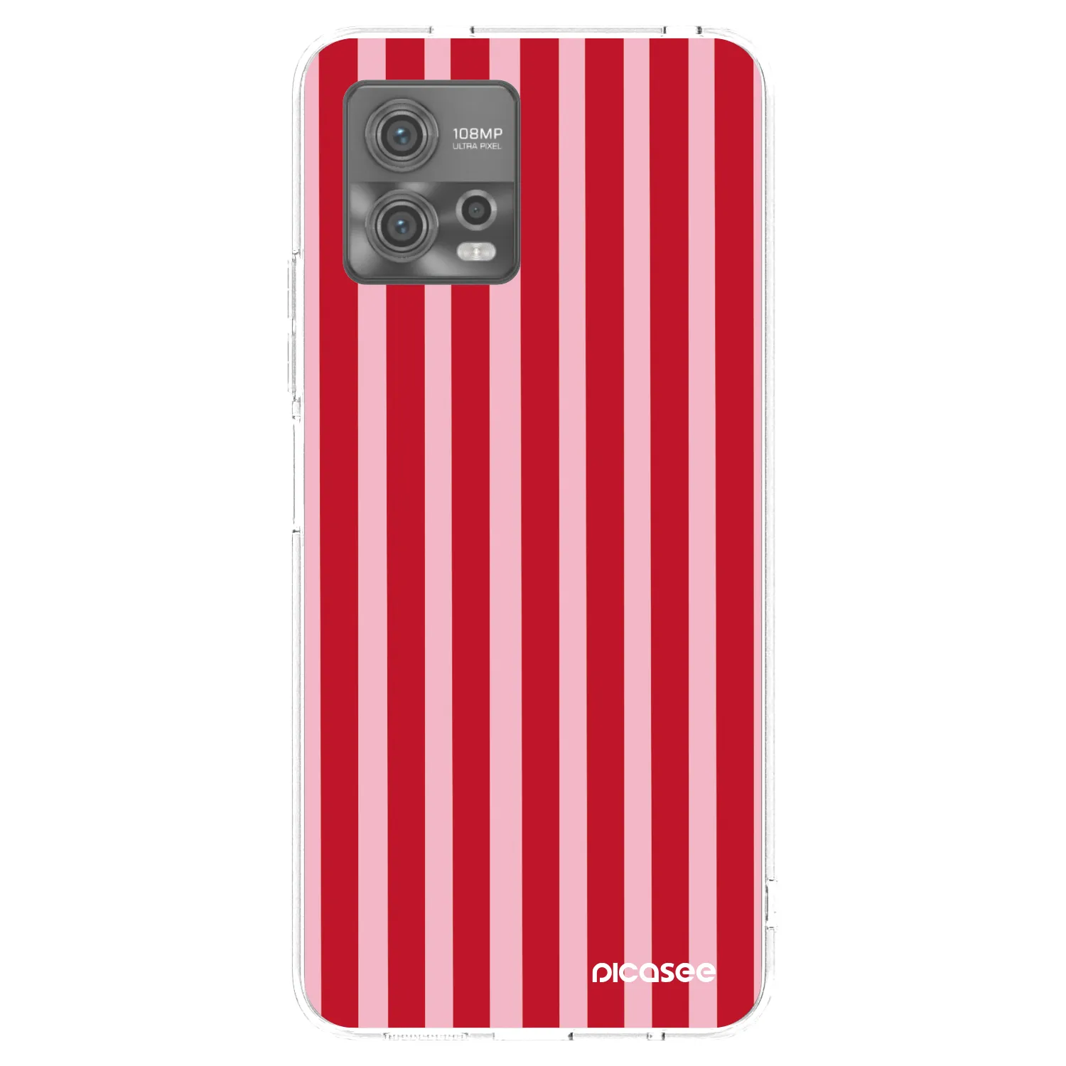 Picasee Motorola Moto G72 Hülle - Transparentes Silikon - Lines red