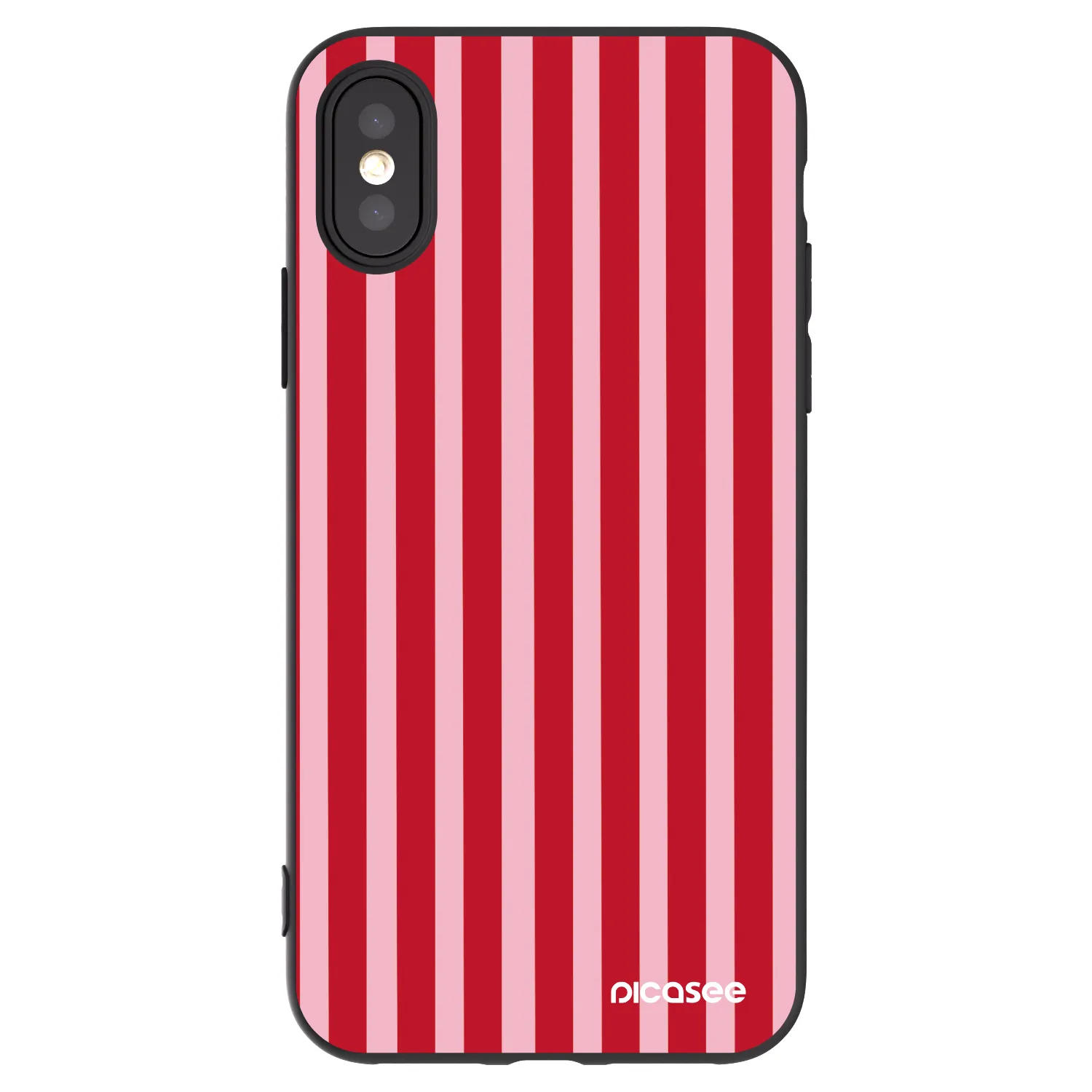 Picasee Apple iPhone X/XS Hülle - Schwarzes Silikon - Lines red