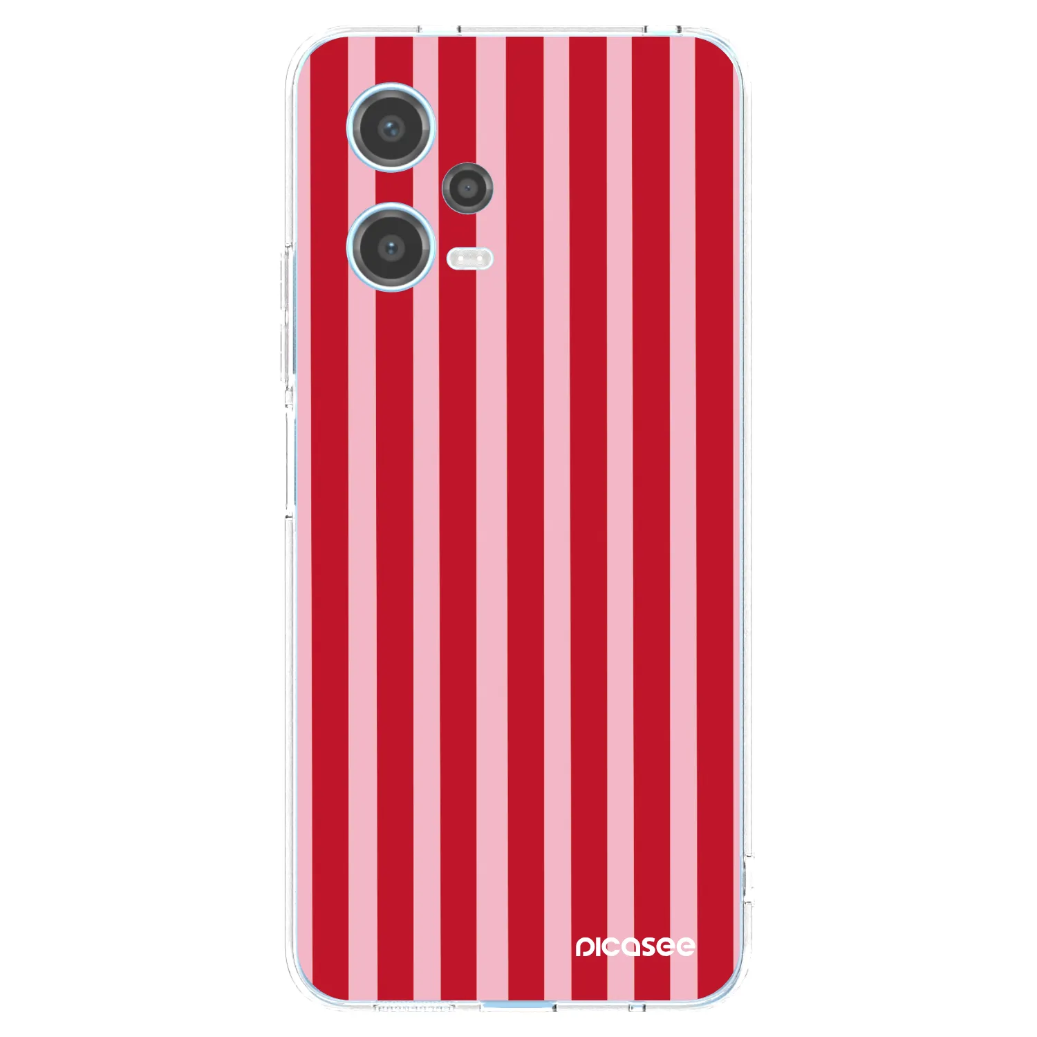 Picasee Xiaomi Redmi Note 12 5G Hülle - Transparentes Silikon - Lines red