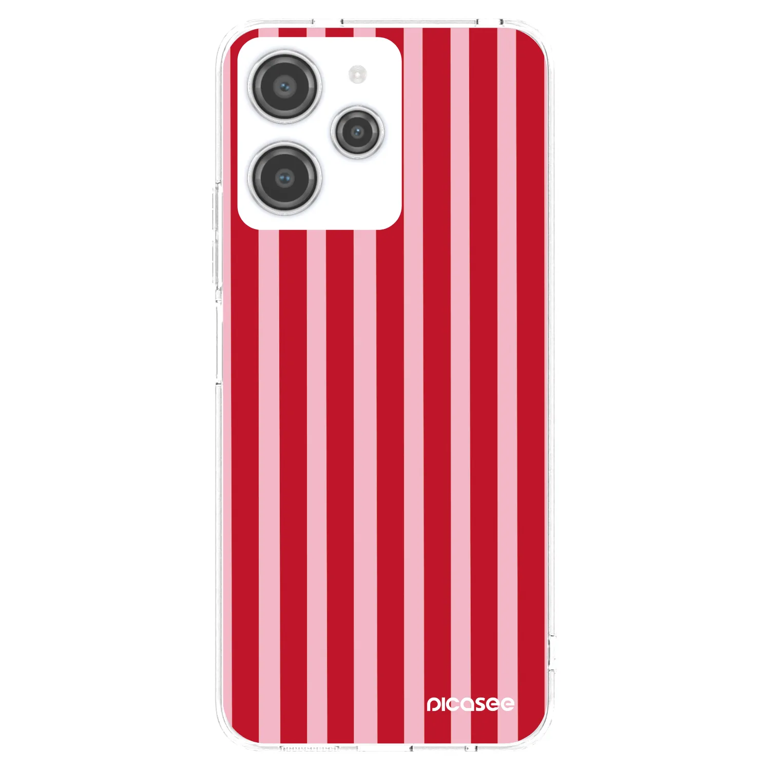 Picasee Xiaomi Redmi 12 4G Hülle - Transparentes Silikon - Lines red