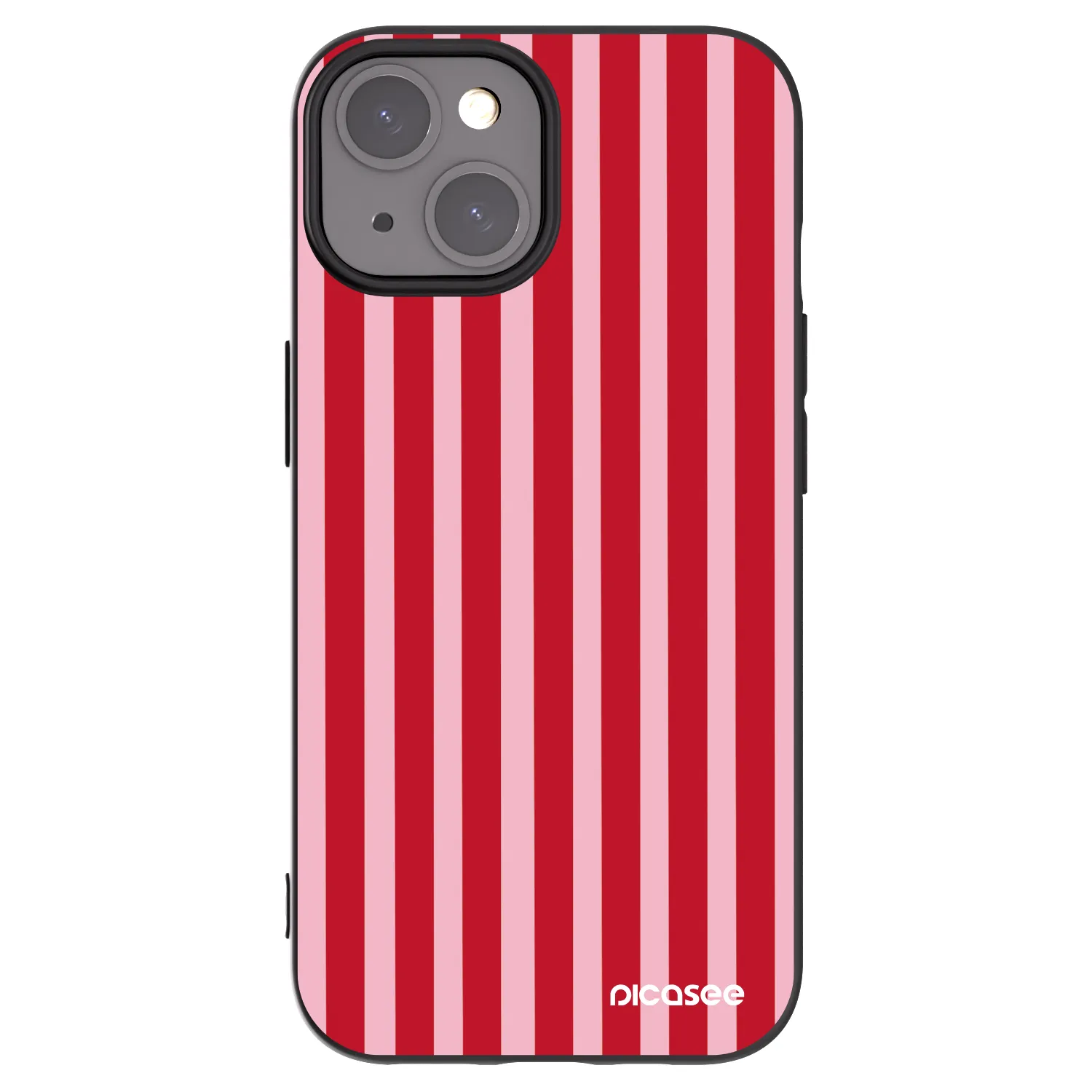 Picasee Apple iPhone 15 Hülle - Schwarzes Silikon - Lines red